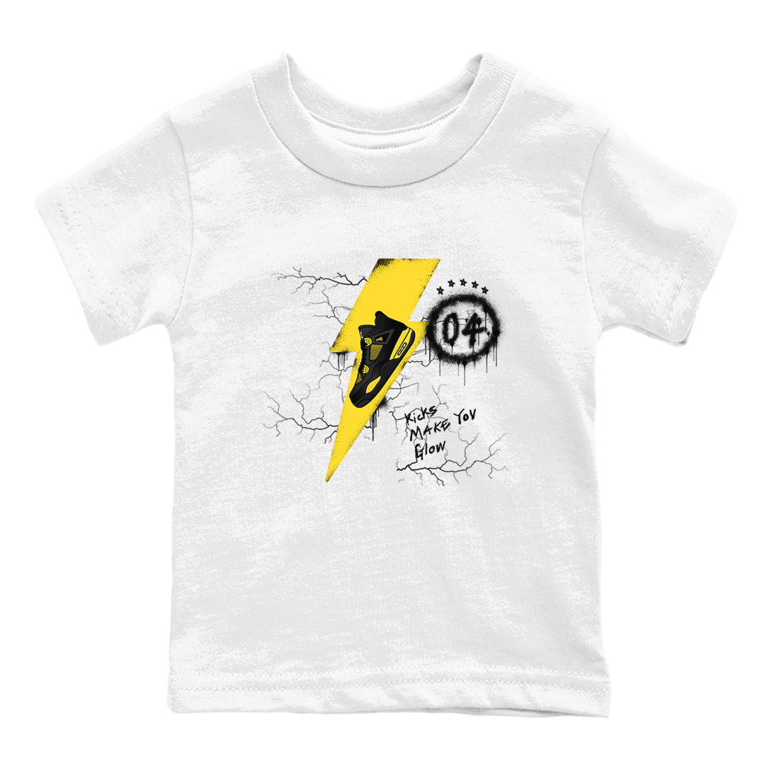 Kicks Make You Glow snkmatch Tees Kids - Air Jordan 4 Thunder