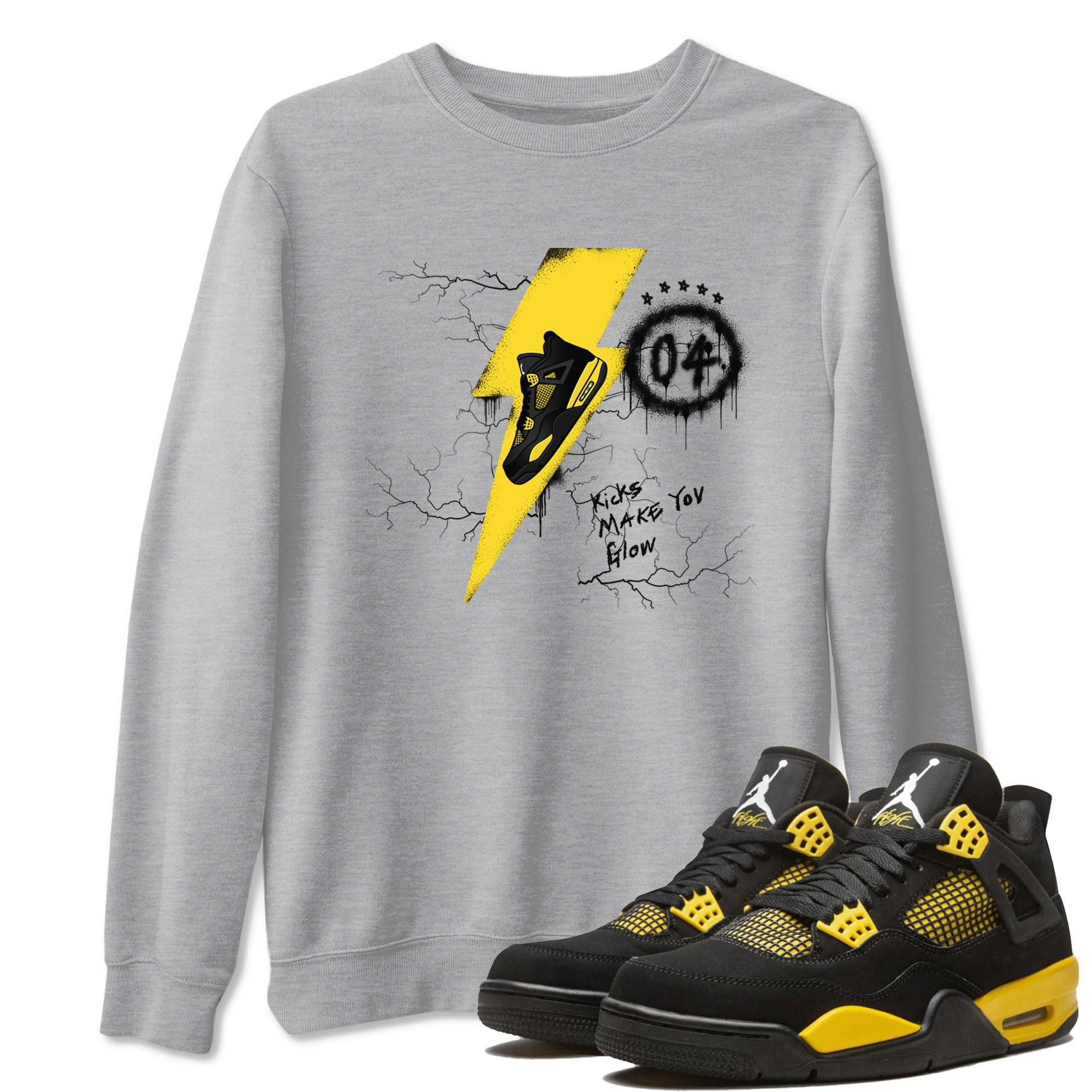 Kicks Make You Glow snkmatch Tees - Air Jordan 4 Thunder