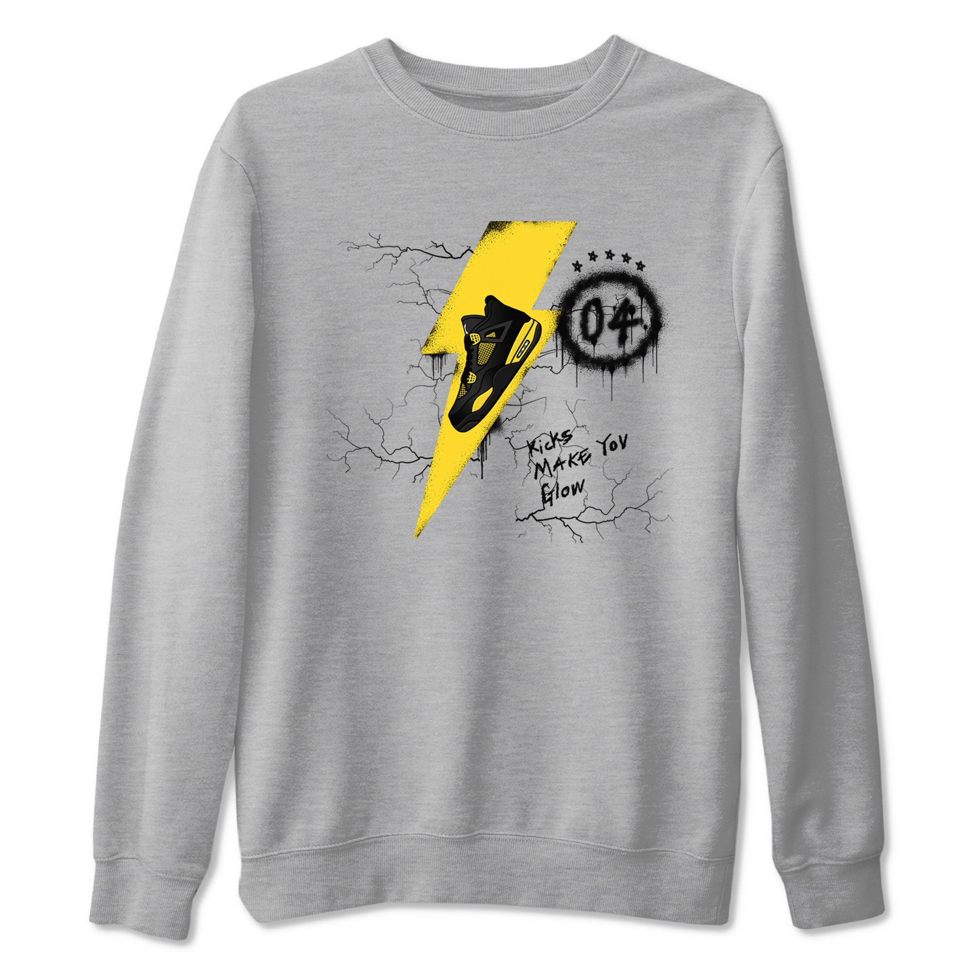 Kicks Make You Glow snkmatch Tees - Air Jordan 4 Thunder