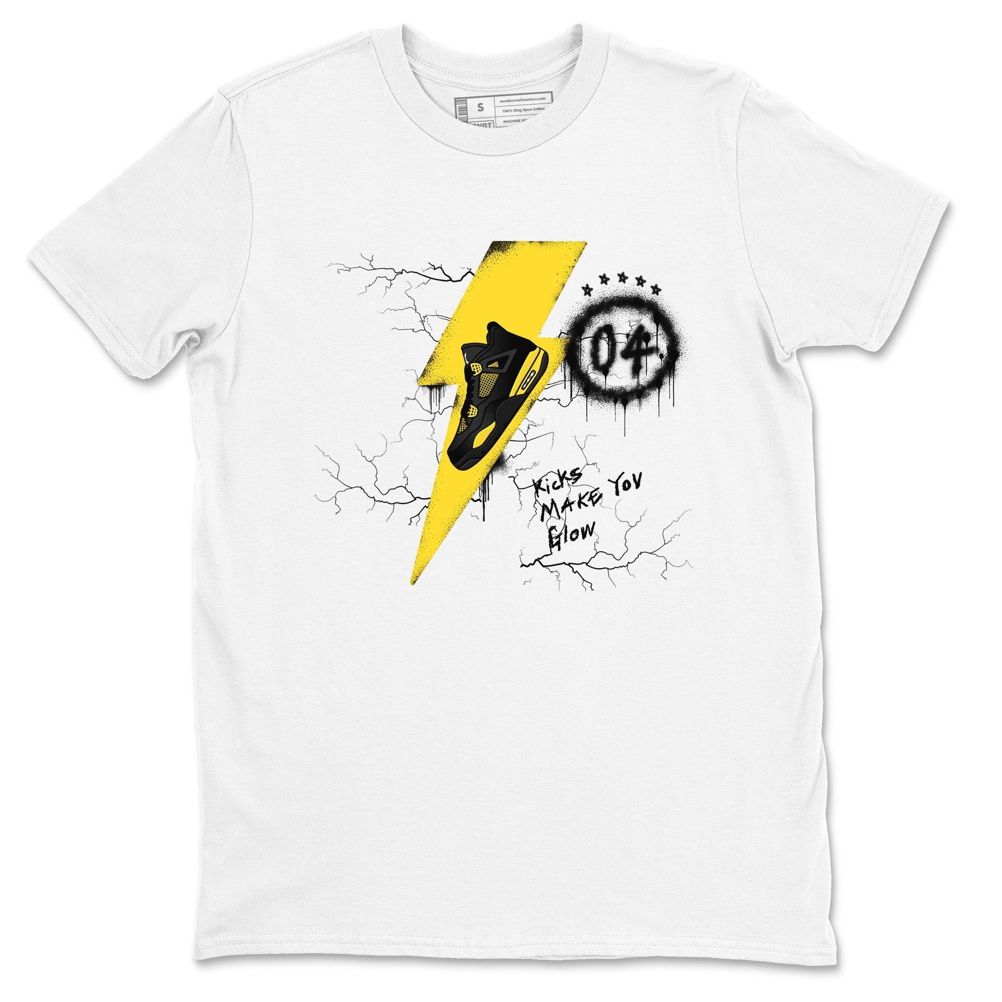 Kicks Make You Glow snkmatch Tees - Air Jordan 4 Thunder