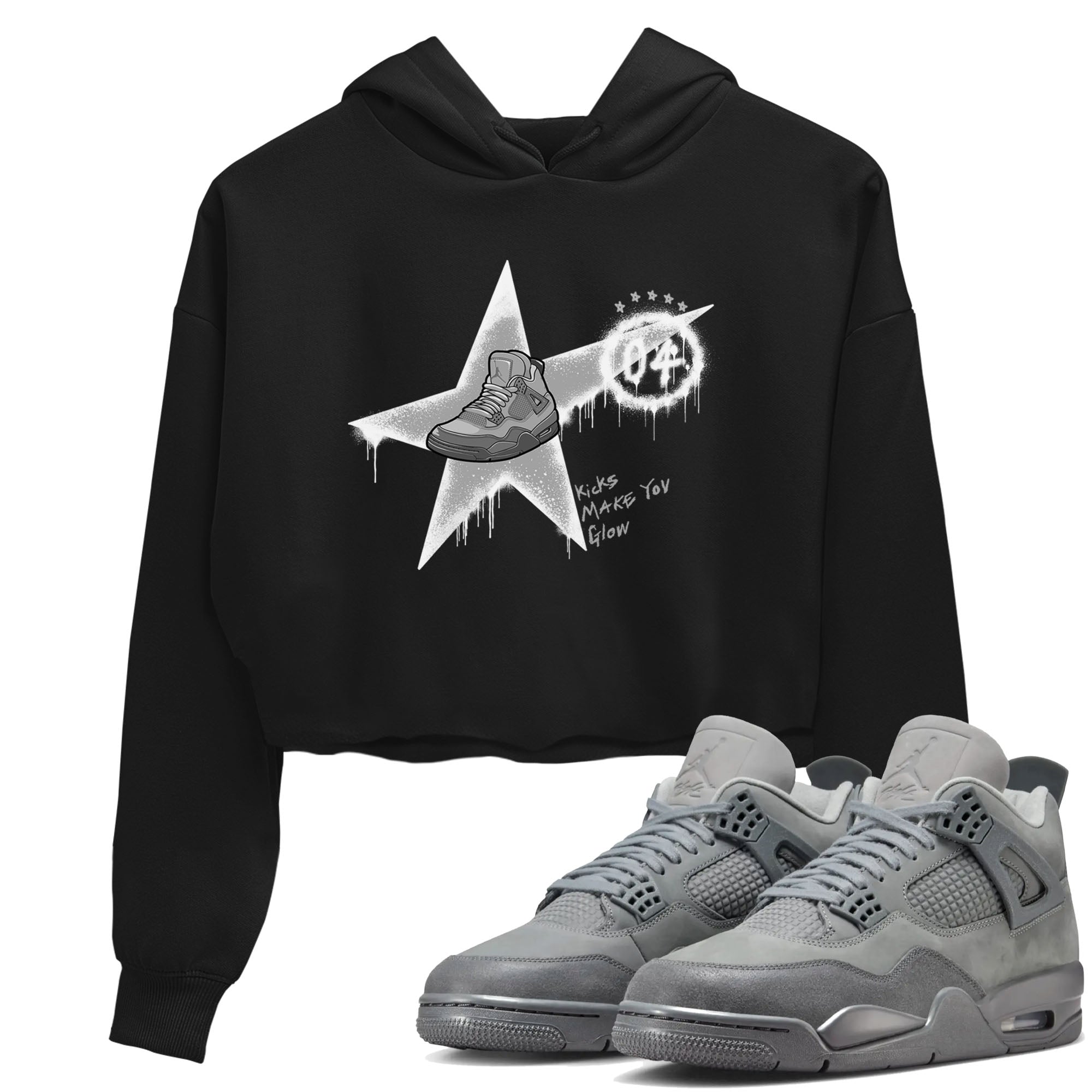 Kicks Make You Glow snkmatch Women's Top - Air Jordan 4 Wet Cement