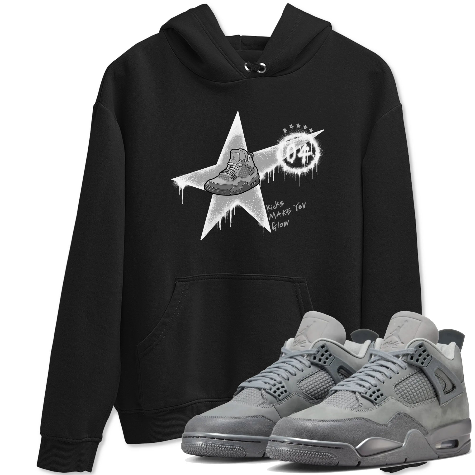 Kicks Make You Glow snkmatch Tees - Air Jordan 4 Wet Cement