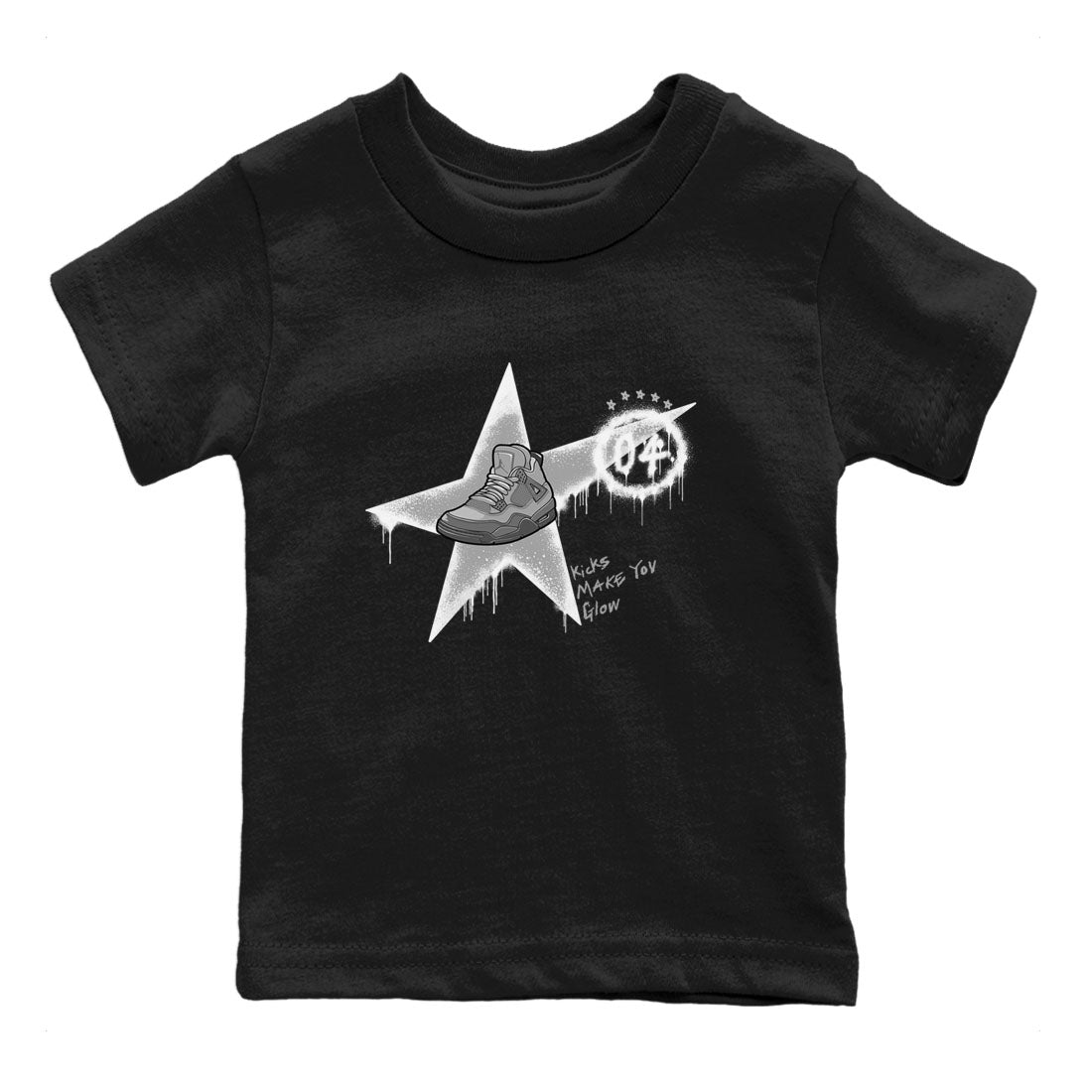 Kicks Make You Glow snkmatch Tees Kids - Air Jordan 4 Wet Cement