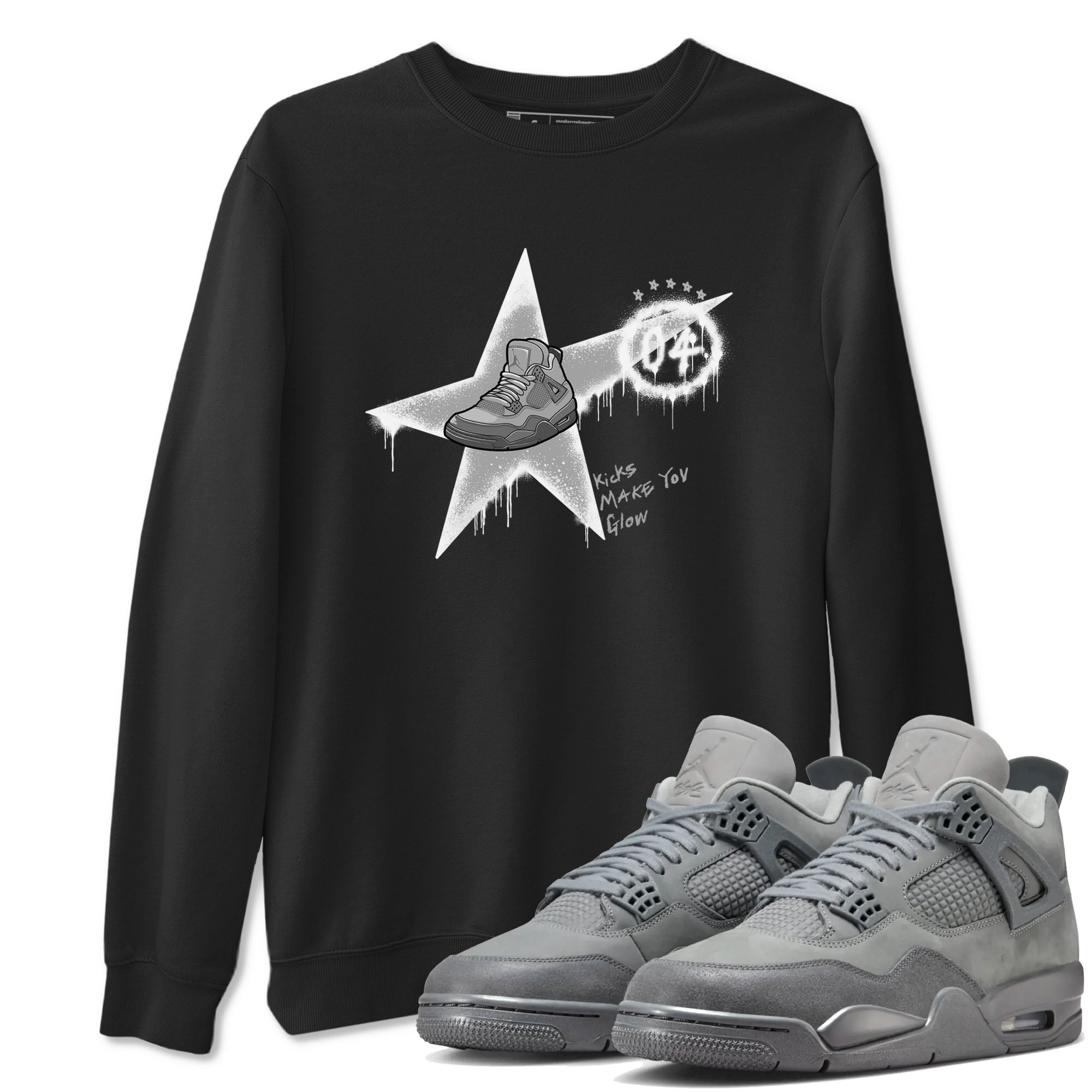 Kicks Make You Glow snkmatch Tees - Air Jordan 4 Wet Cement