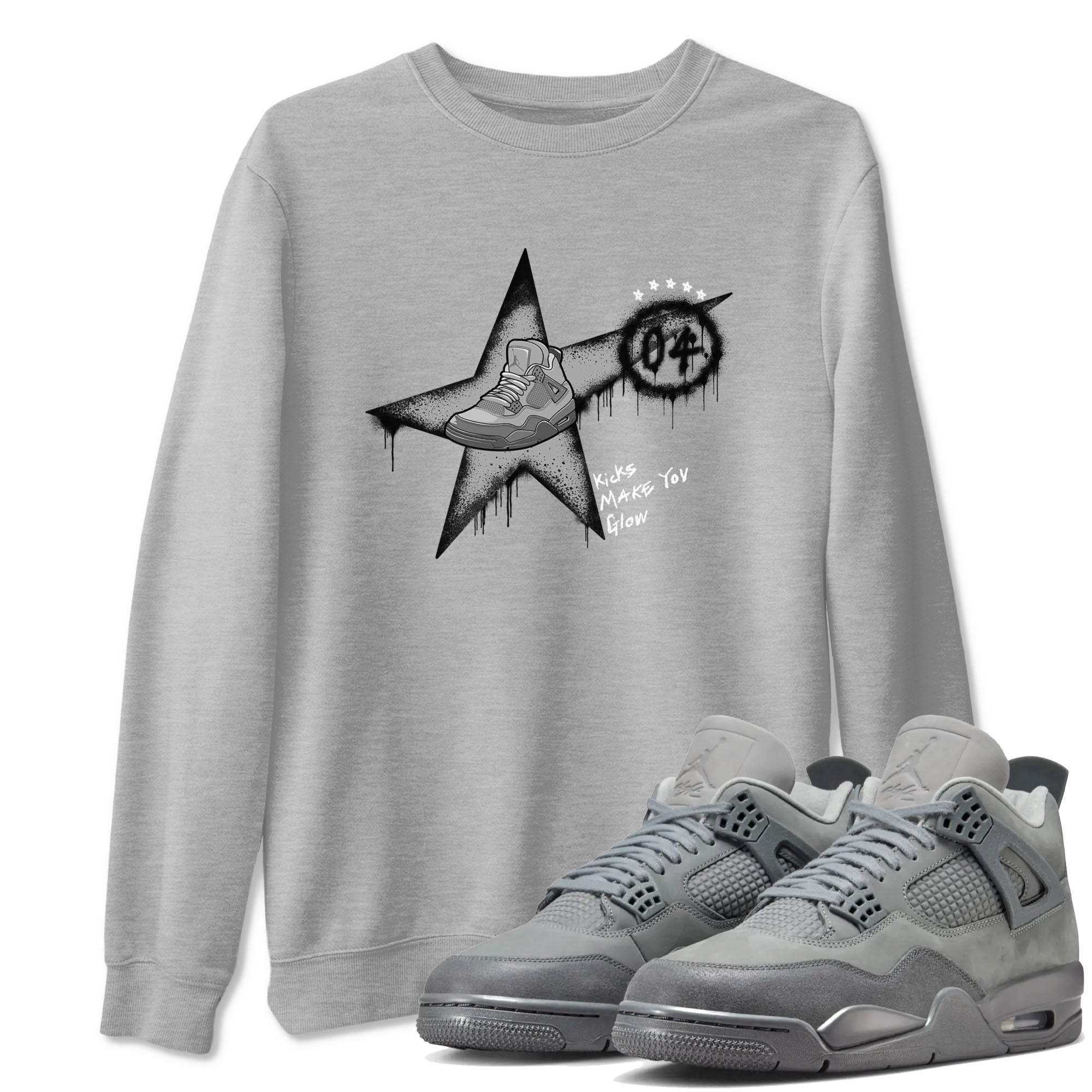 Kicks Make You Glow snkmatch Tees - Air Jordan 4 Wet Cement