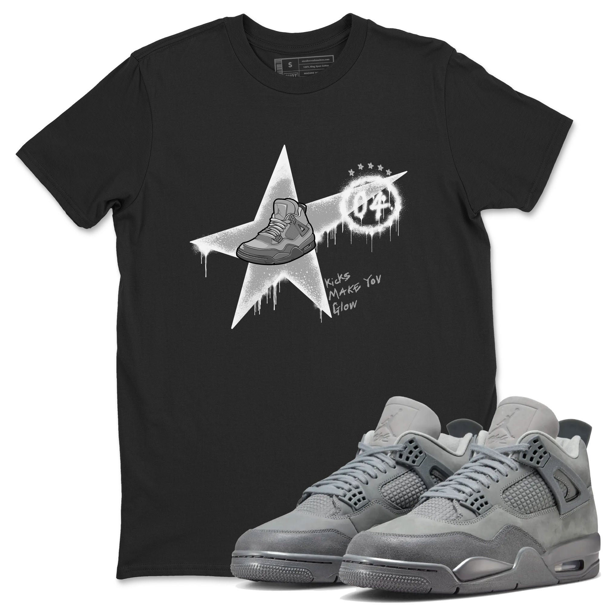Kicks Make You Glow snkmatch Tees - Air Jordan 4 Wet Cement