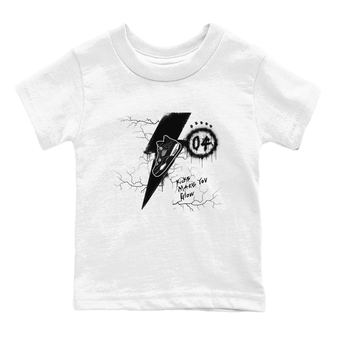 Kicks Make You Glow snkmatch Tees Kids - Air Jordan 4 White Thunder