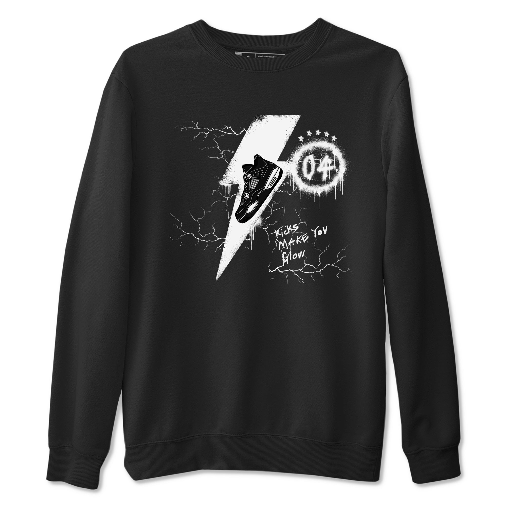 Kicks Make You Glow snkmatch Tees - Air Jordan 4 White Thunder