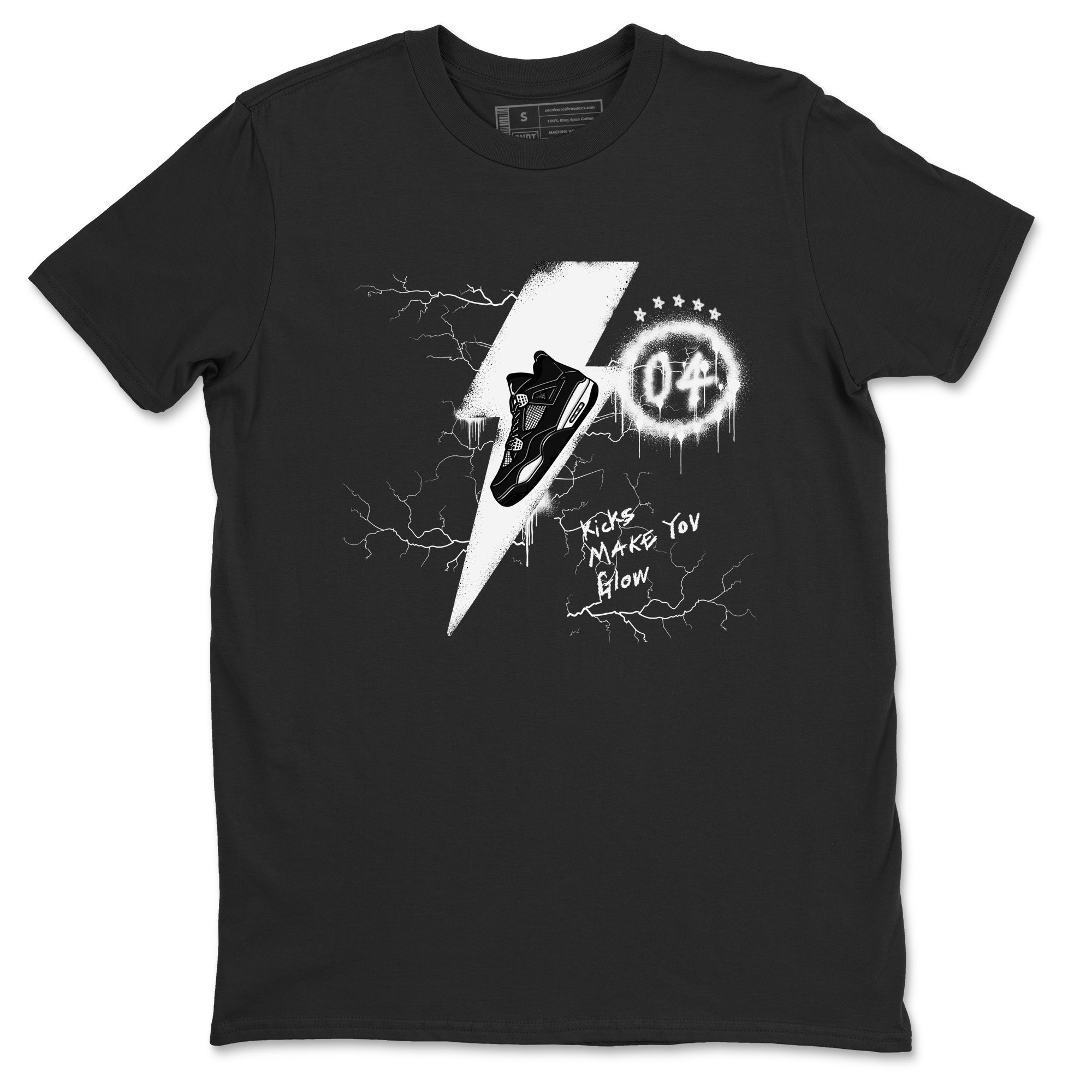 Kicks Make You Glow snkmatch Tees - Air Jordan 4 White Thunder
