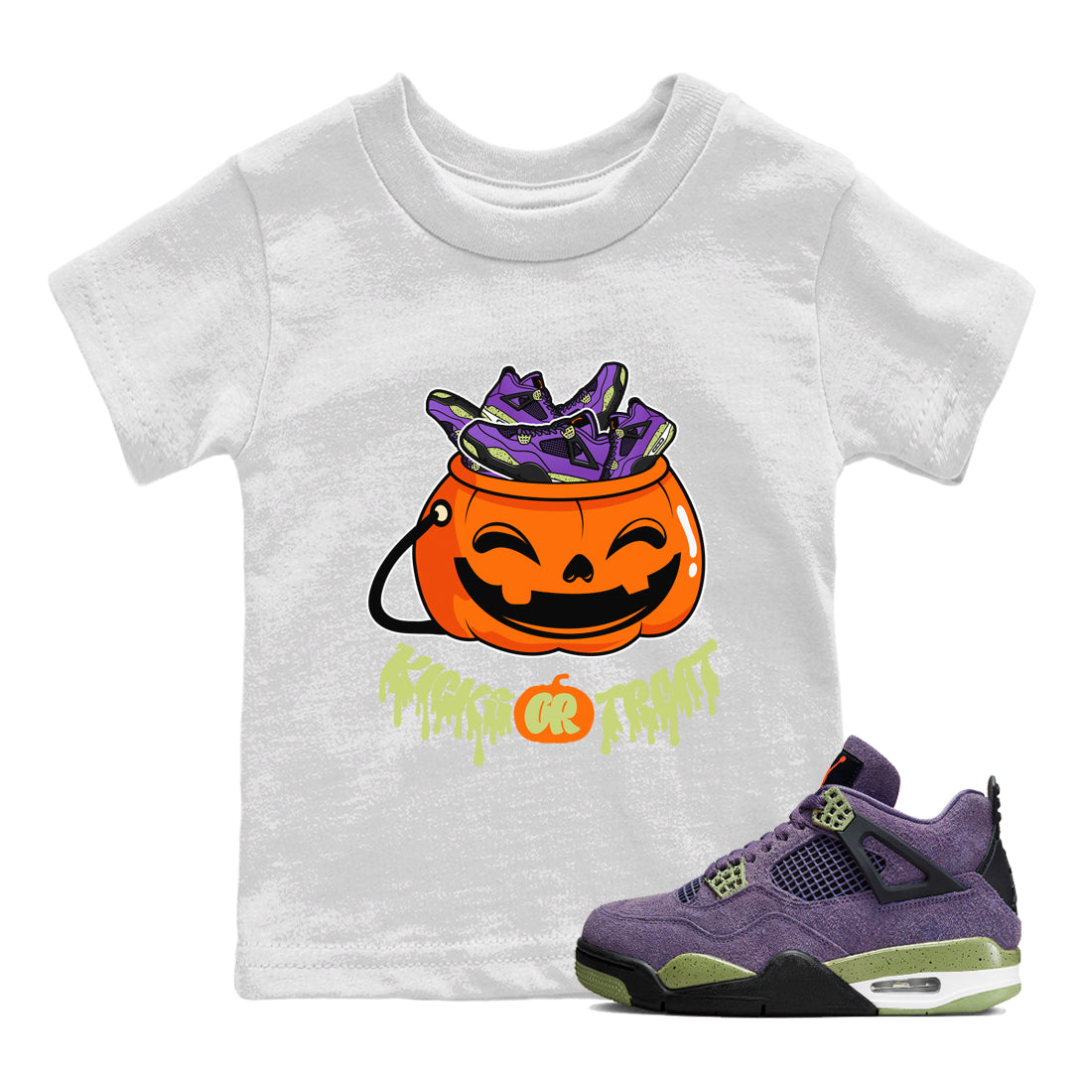 Kicks Or Treat snkmatch Tee Kids - Air Jordan 4 Canyon Purple