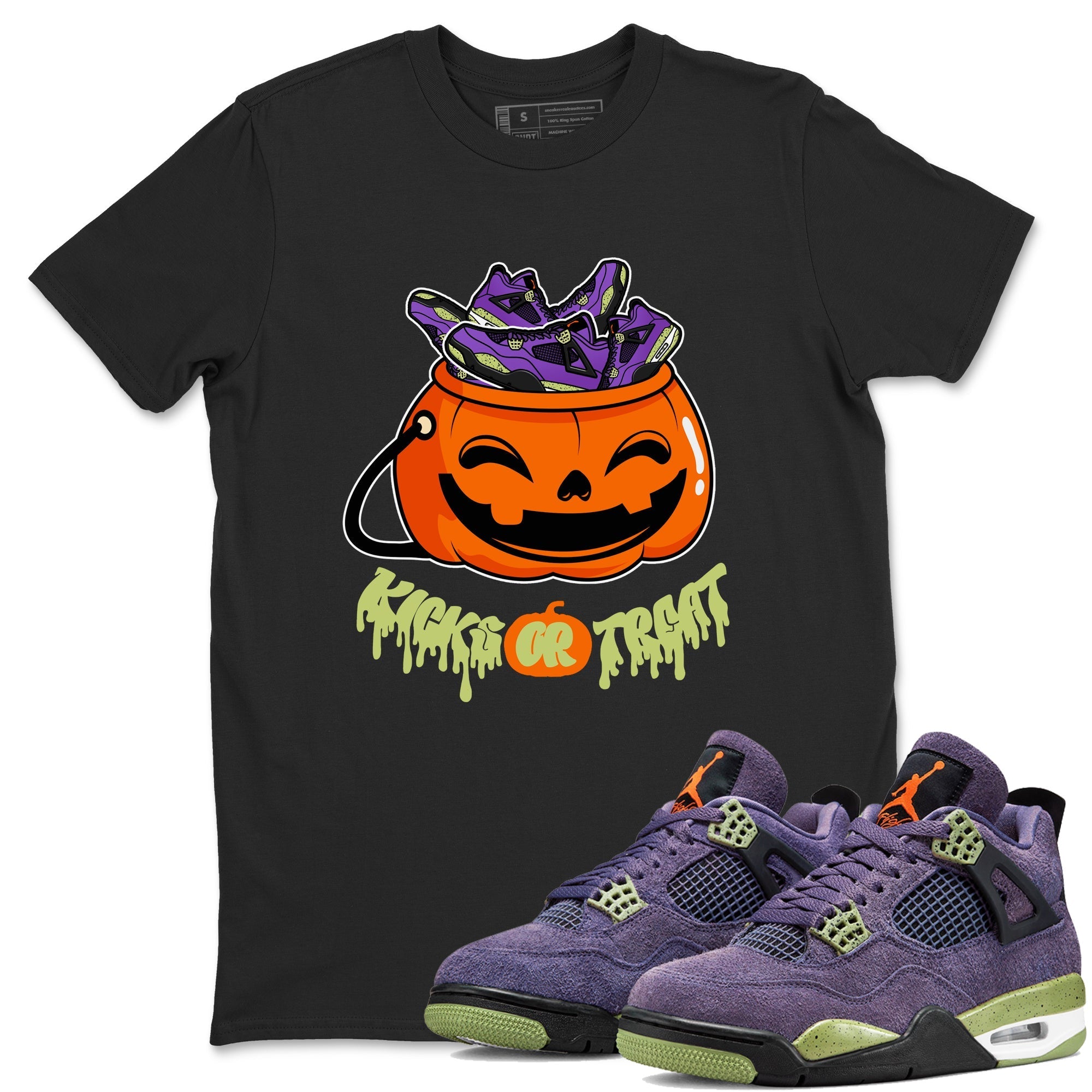Kicks Or Treat snkmatch Tee - Air Jordan 4 Canyon Purple