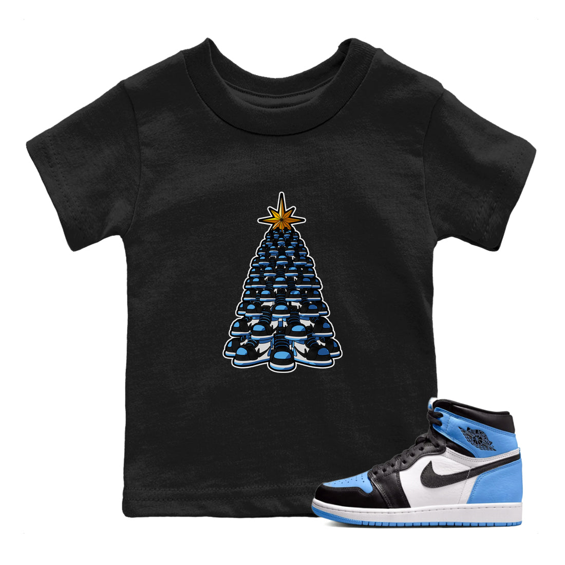 Kicksmas Tree snkmatch Tee Kids - Air Jordan 1 UNC Toe
