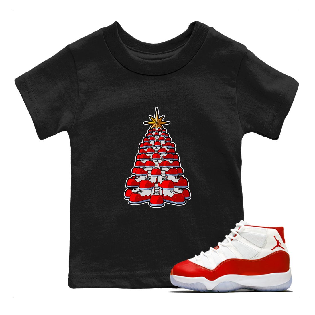 Kicksmas Tree snkmatch Tee Kids - Air Jordan 11 Cherry