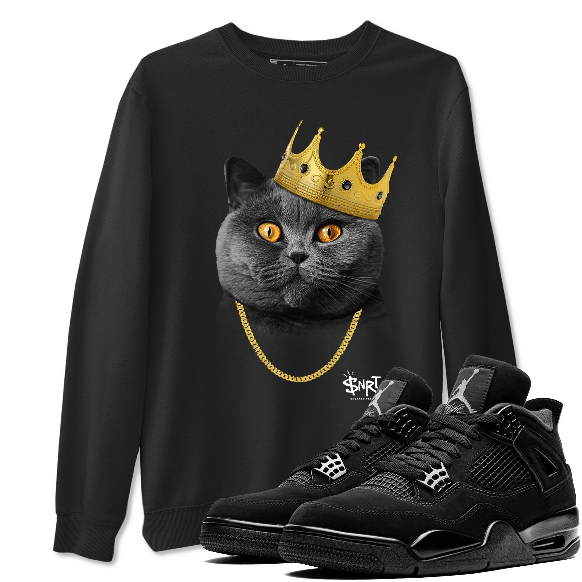 King Black Cat snkmatch Tees - Air Jordan 4 Black Cat