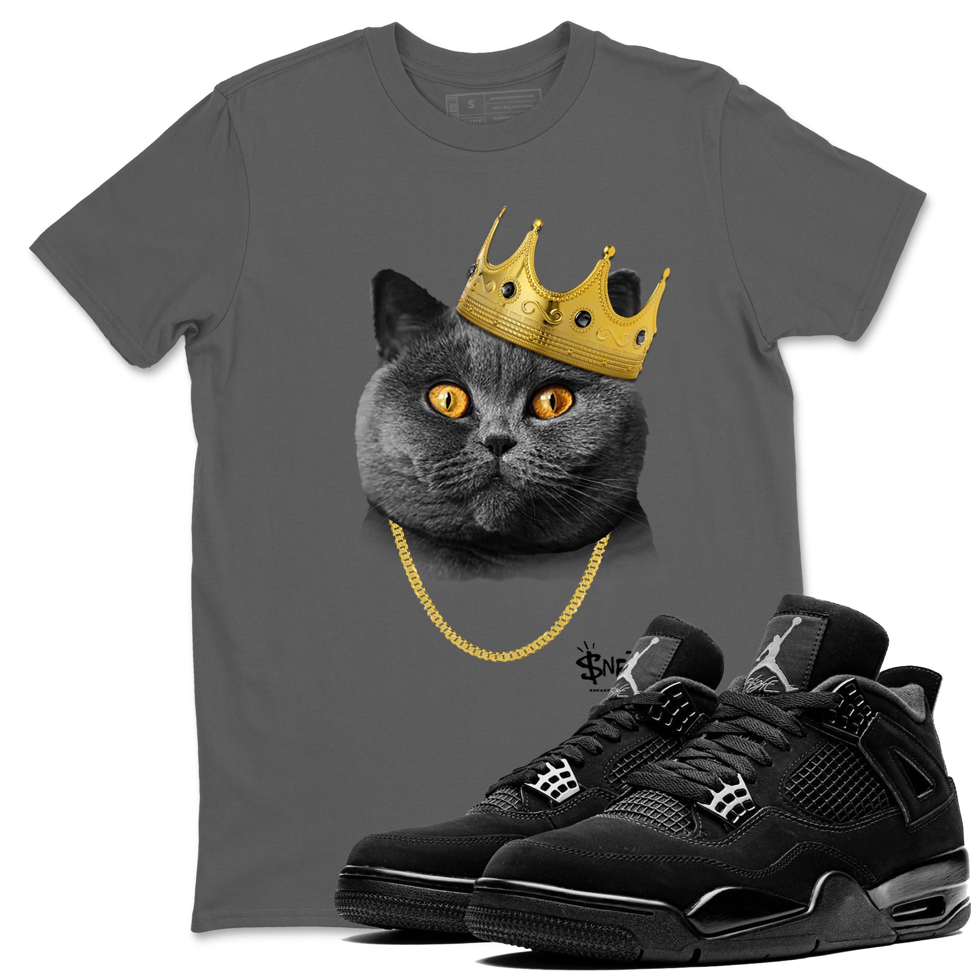 King Black Cat snkmatch Tees - Air Jordan 4 Black Cat