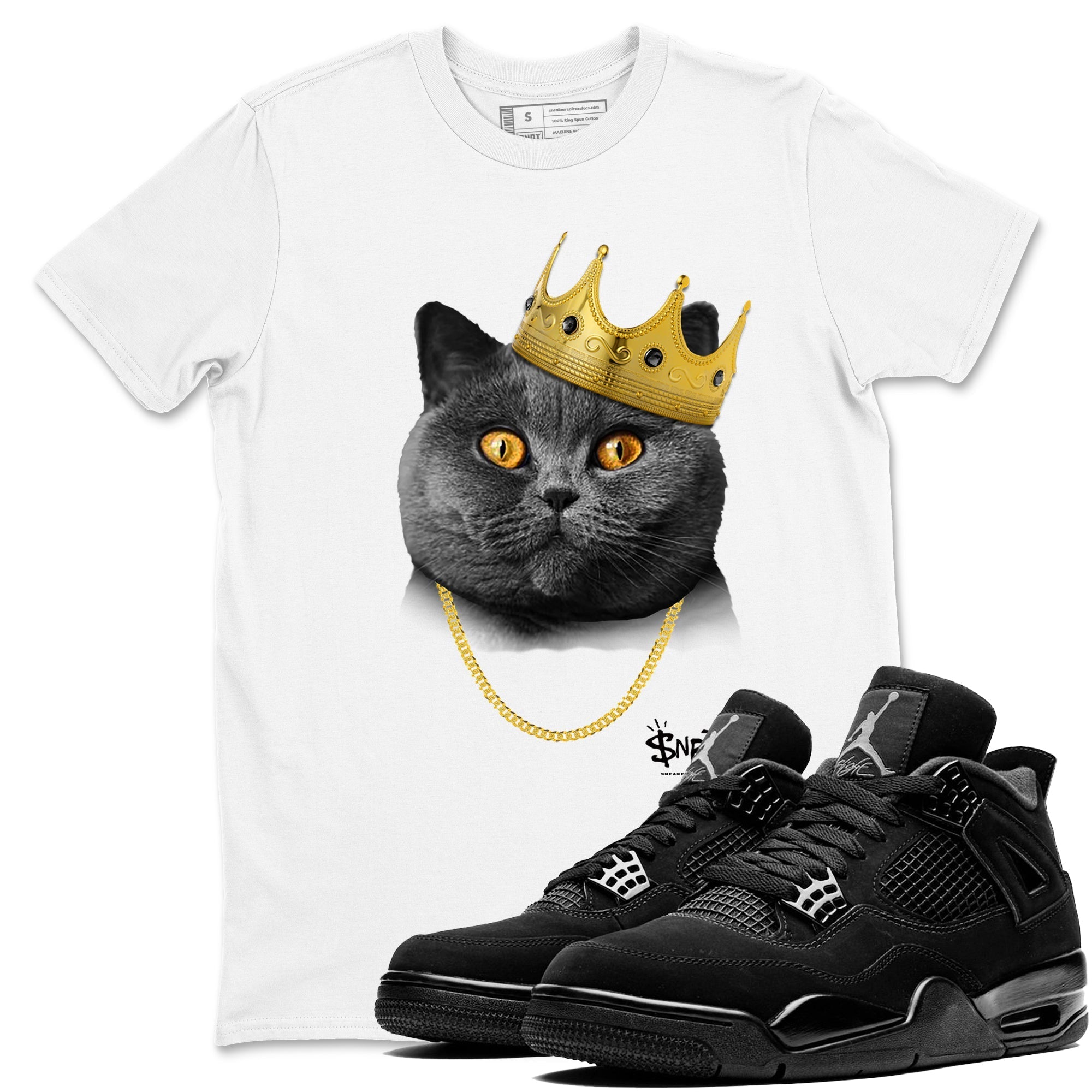 King Black Cat snkmatch Tees - Air Jordan 4 Black Cat