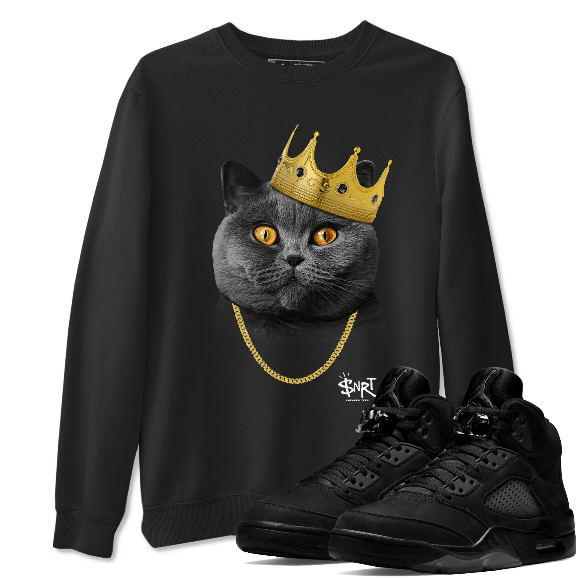 King Black Cat snkmatch Tees - Air Jordan 5 Black Cat