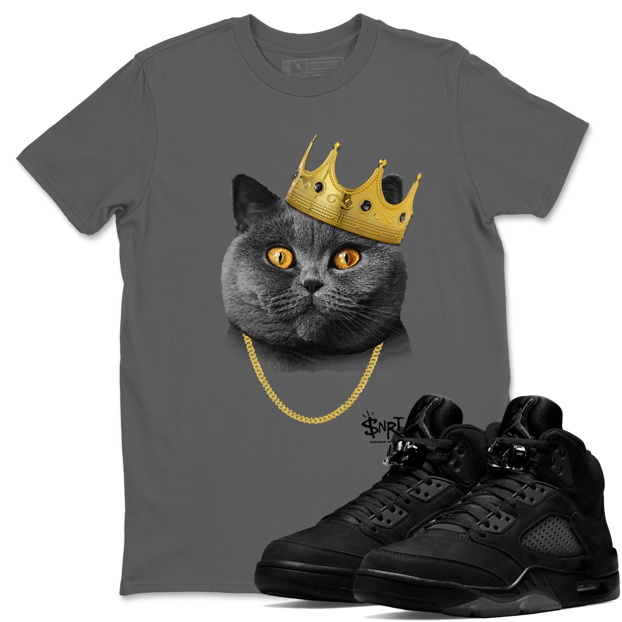 King Black Cat snkmatch Tees - Air Jordan 5 Black Cat