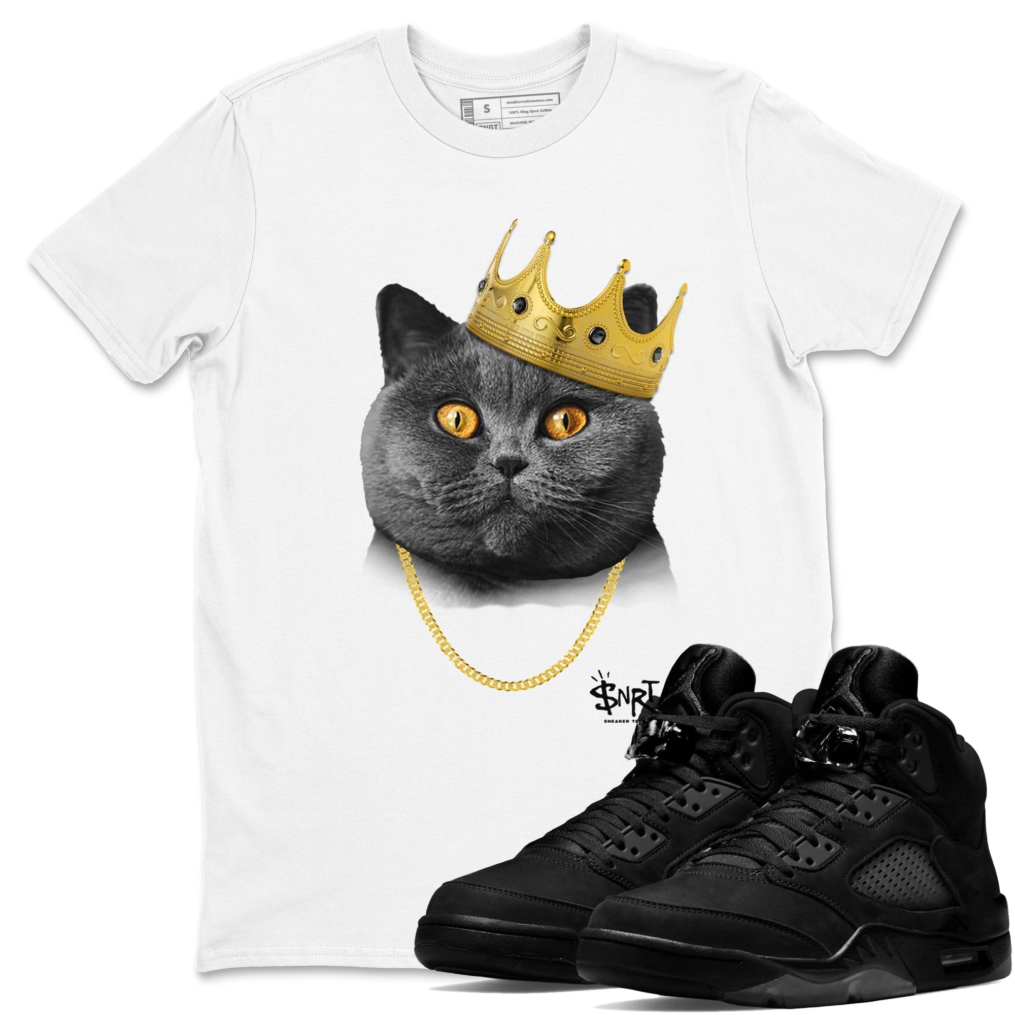 King Black Cat snkmatch Tees - Air Jordan 5 Black Cat