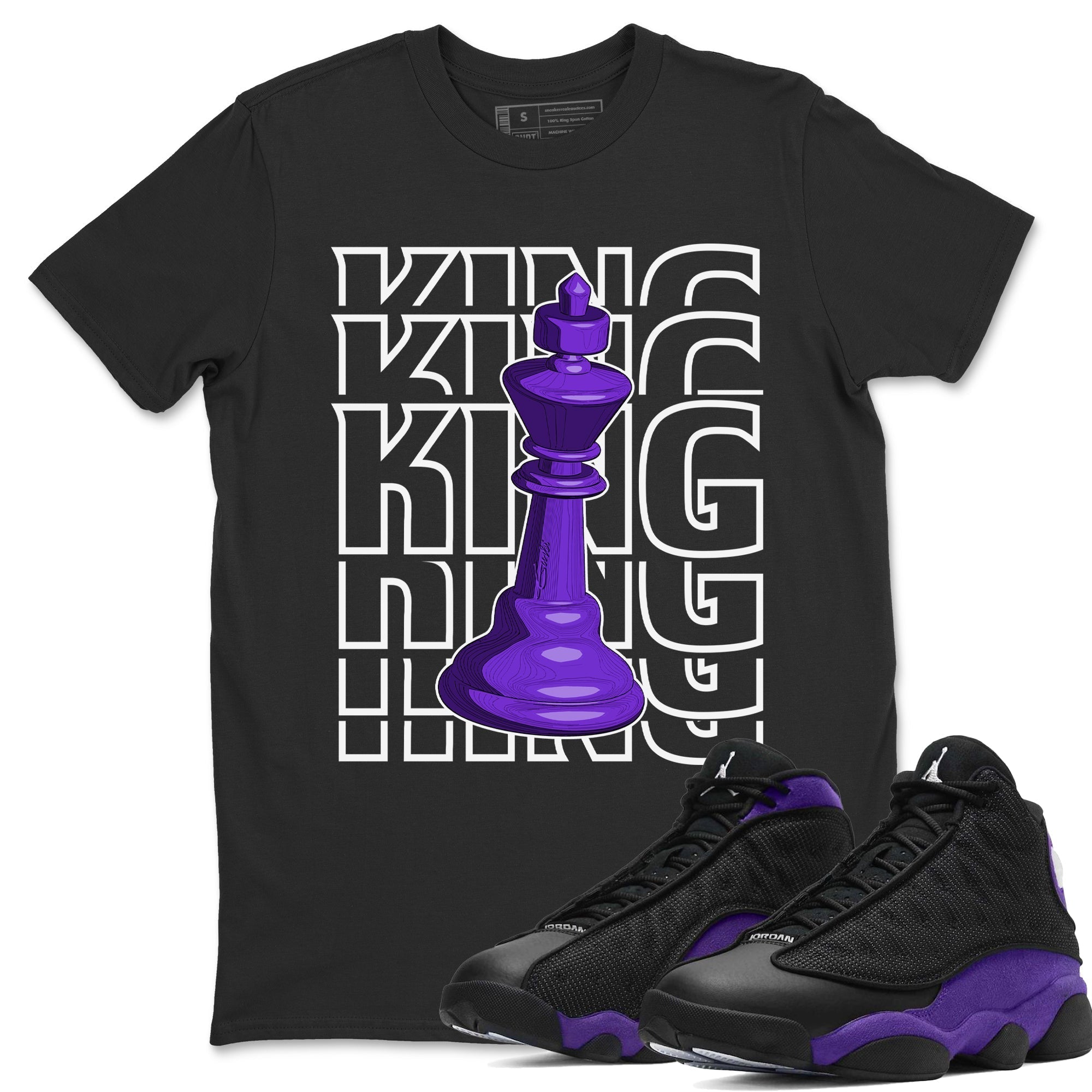 King Unisex Tops - Air Jordan 13 Court Purple