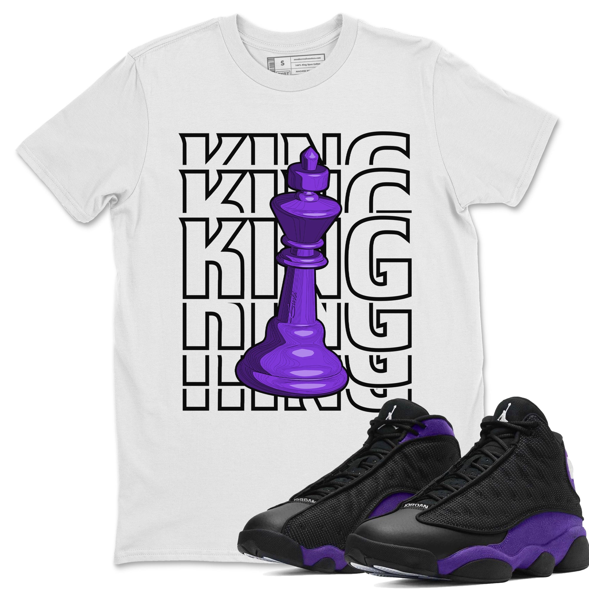 King Unisex Tops - Air Jordan 13 Court Purple