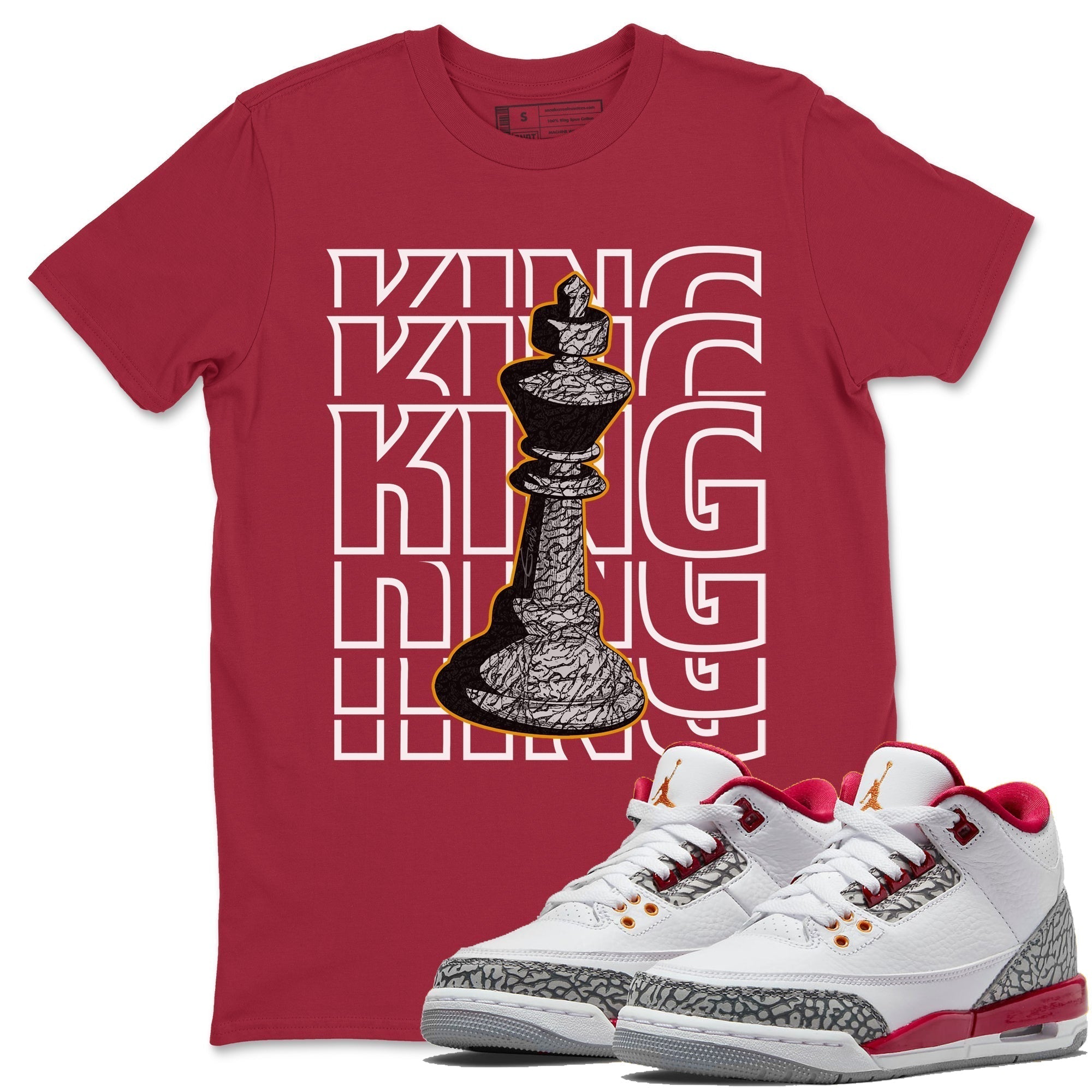 King Unisex Tops - Air Jordan 3 Cardinal