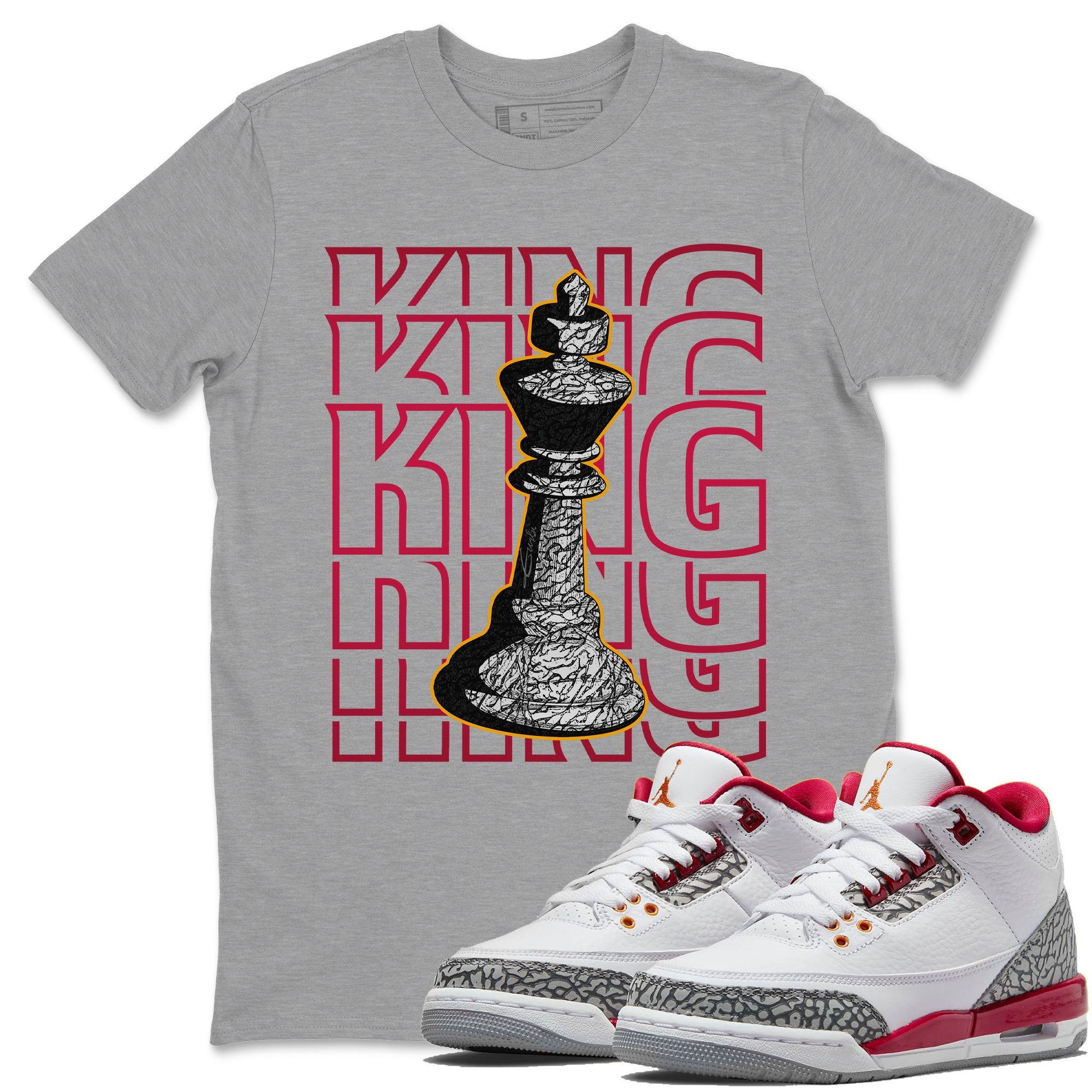 King Unisex Tops - Air Jordan 3 Cardinal