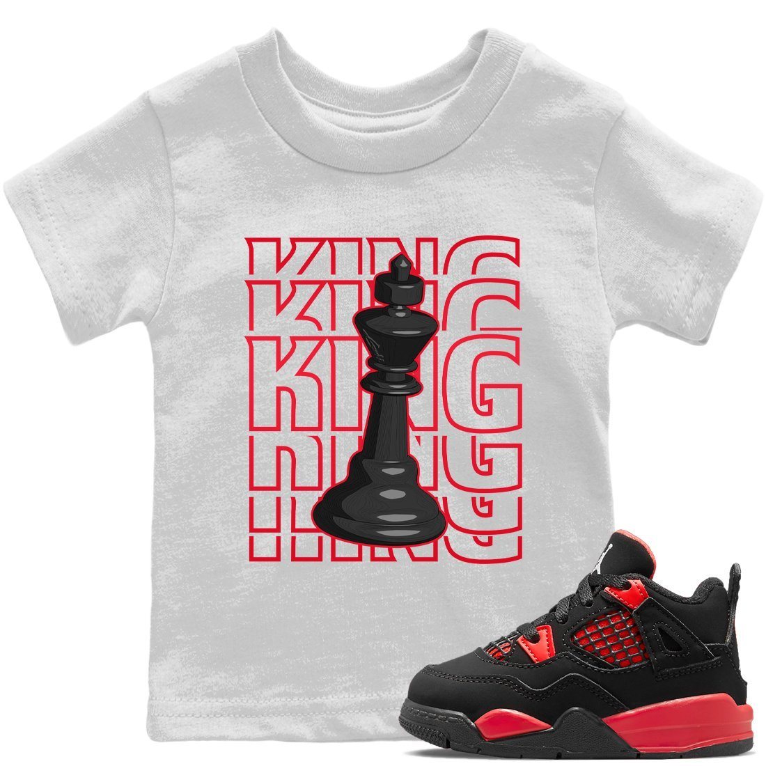 King Kids Tops - Air Jordan 4 Red Thunder
