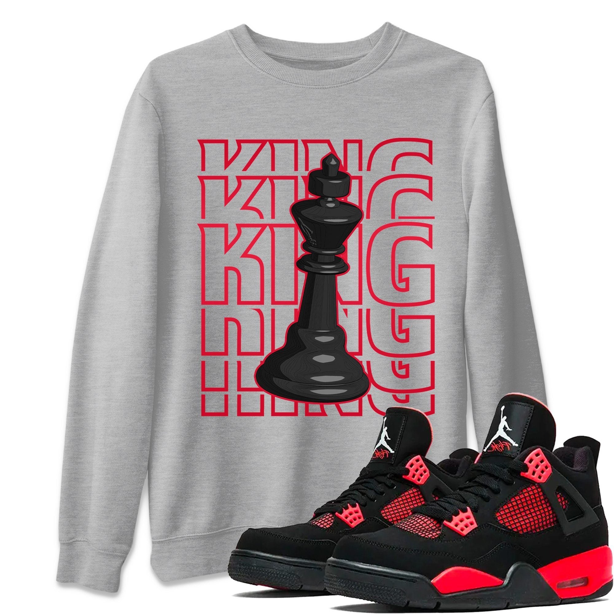 King Unisex Tops - Air Jordan 4 Red Thunder