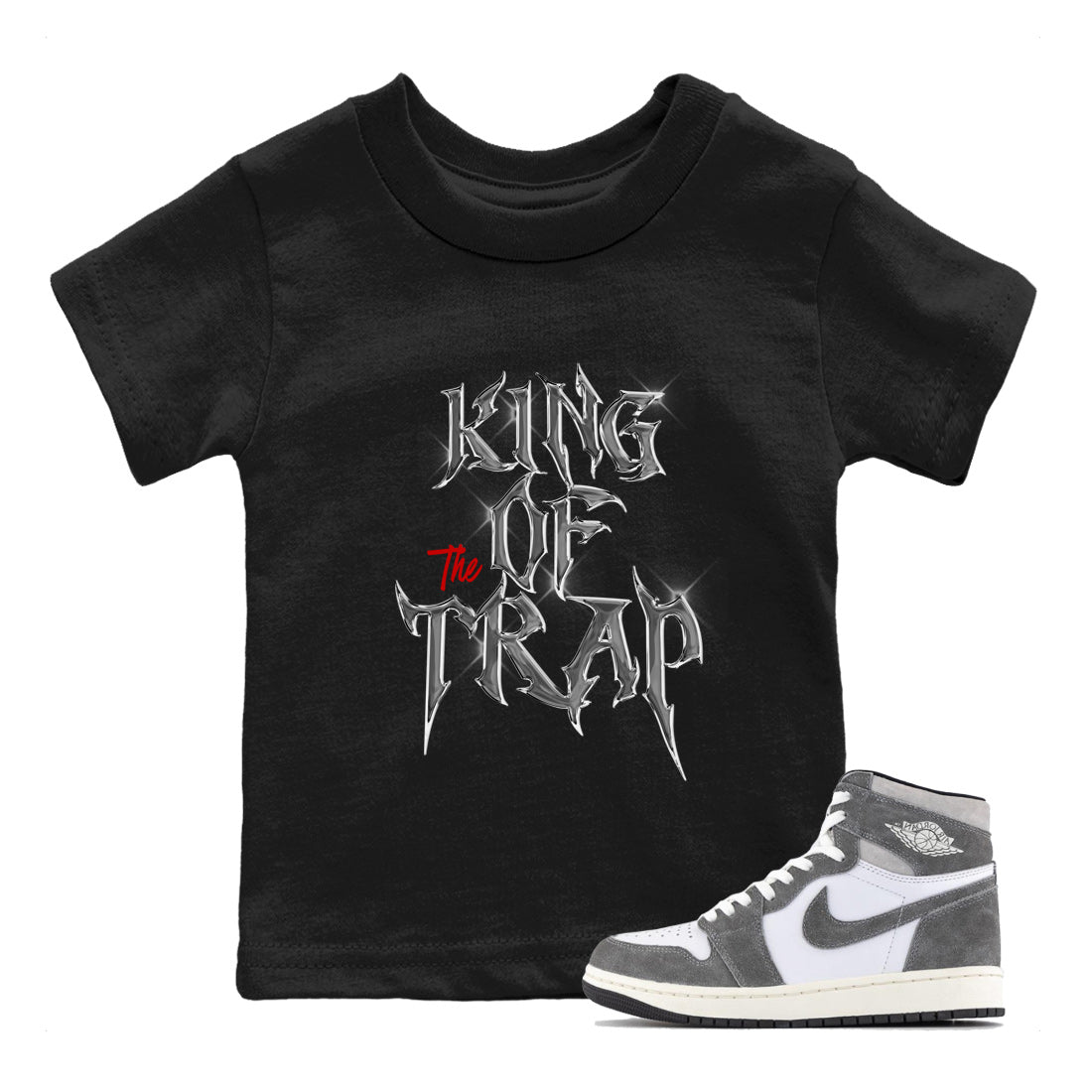 King Of The Trap Kids Tops - Air Jordan 1 Washed Heritage