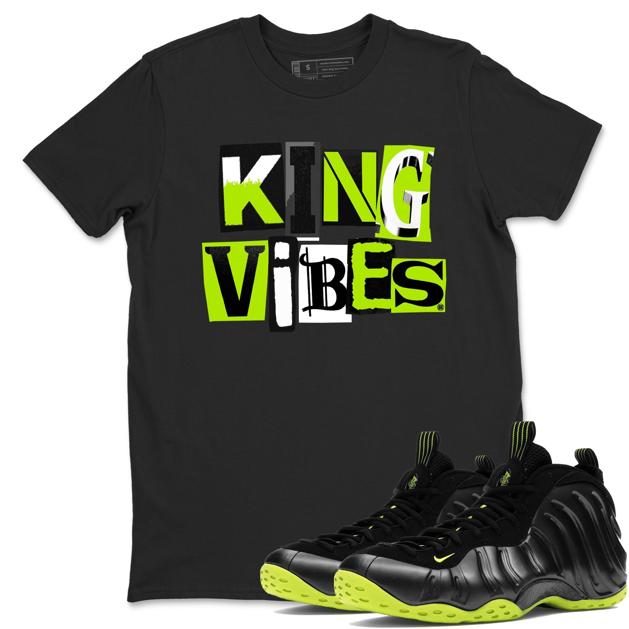 King Vibes snkmatch Tees - Air Foamposite One Black Volt