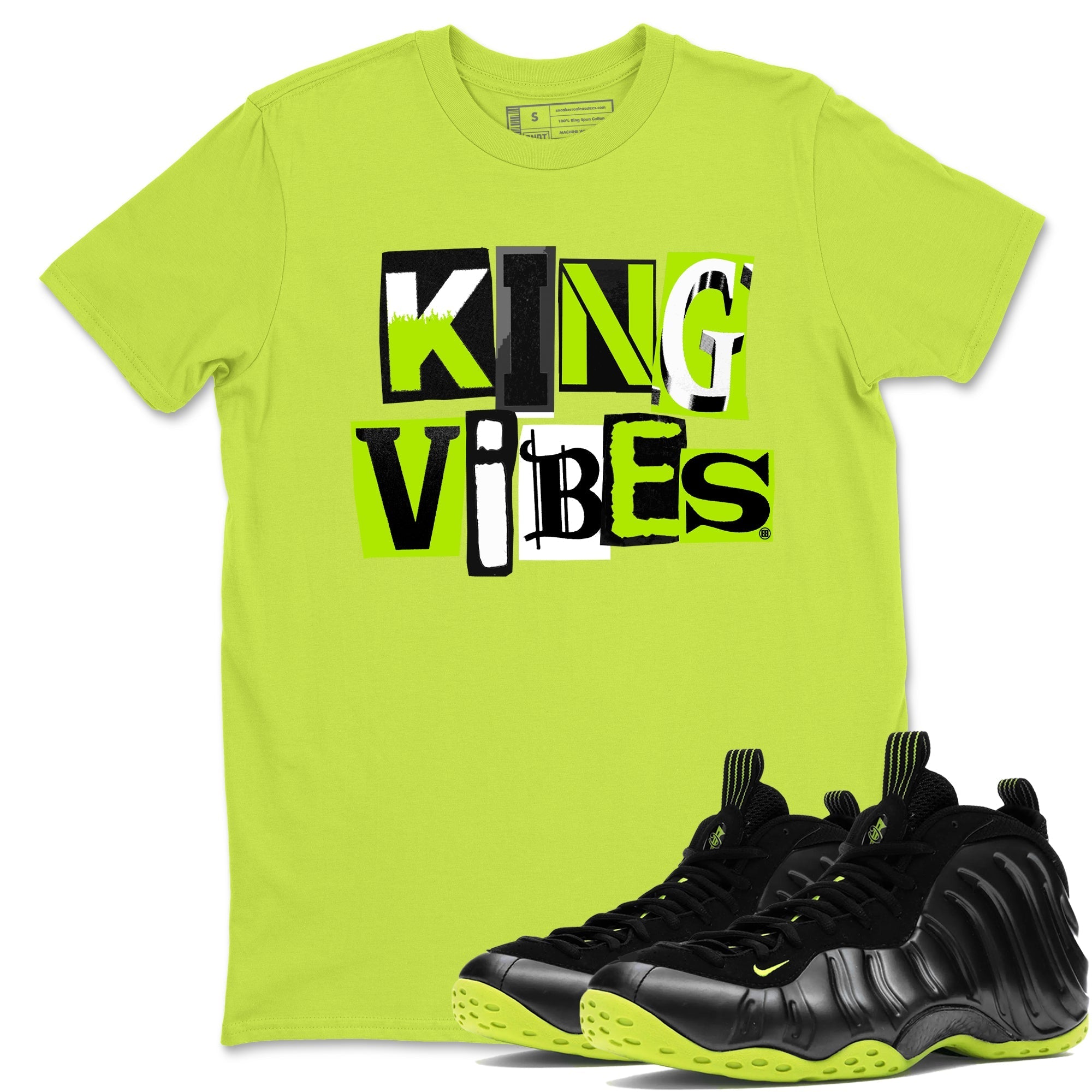 King Vibes snkmatch Tees - Air Foamposite One Black Volt
