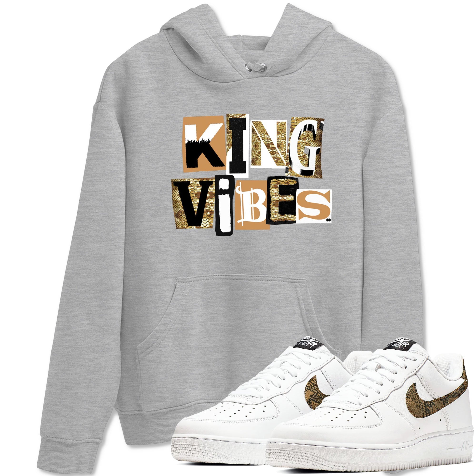 King Vibes snkmatch Tees - Air Force 1 Ivory Snake