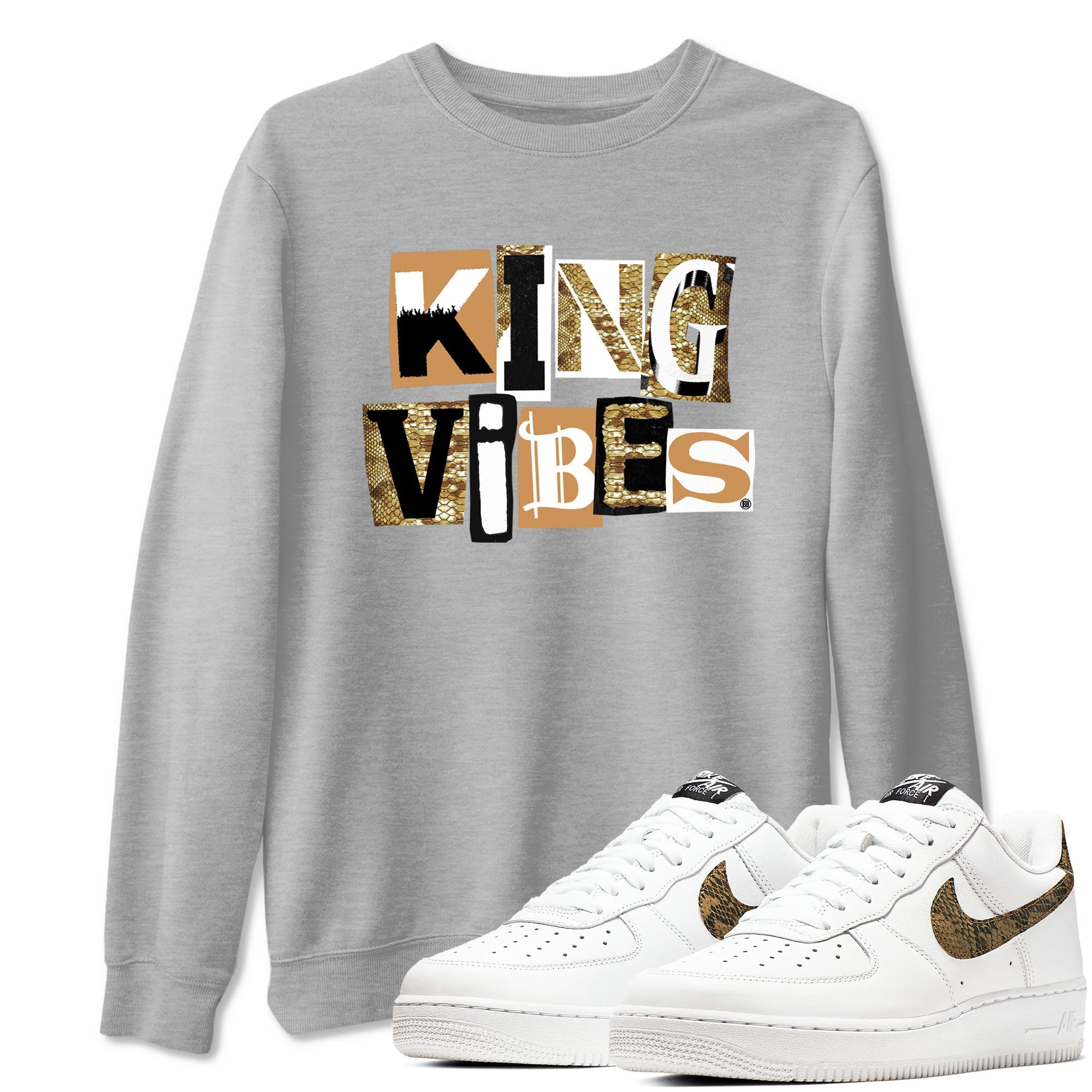 King Vibes snkmatch Tees - Air Force 1 Ivory Snake