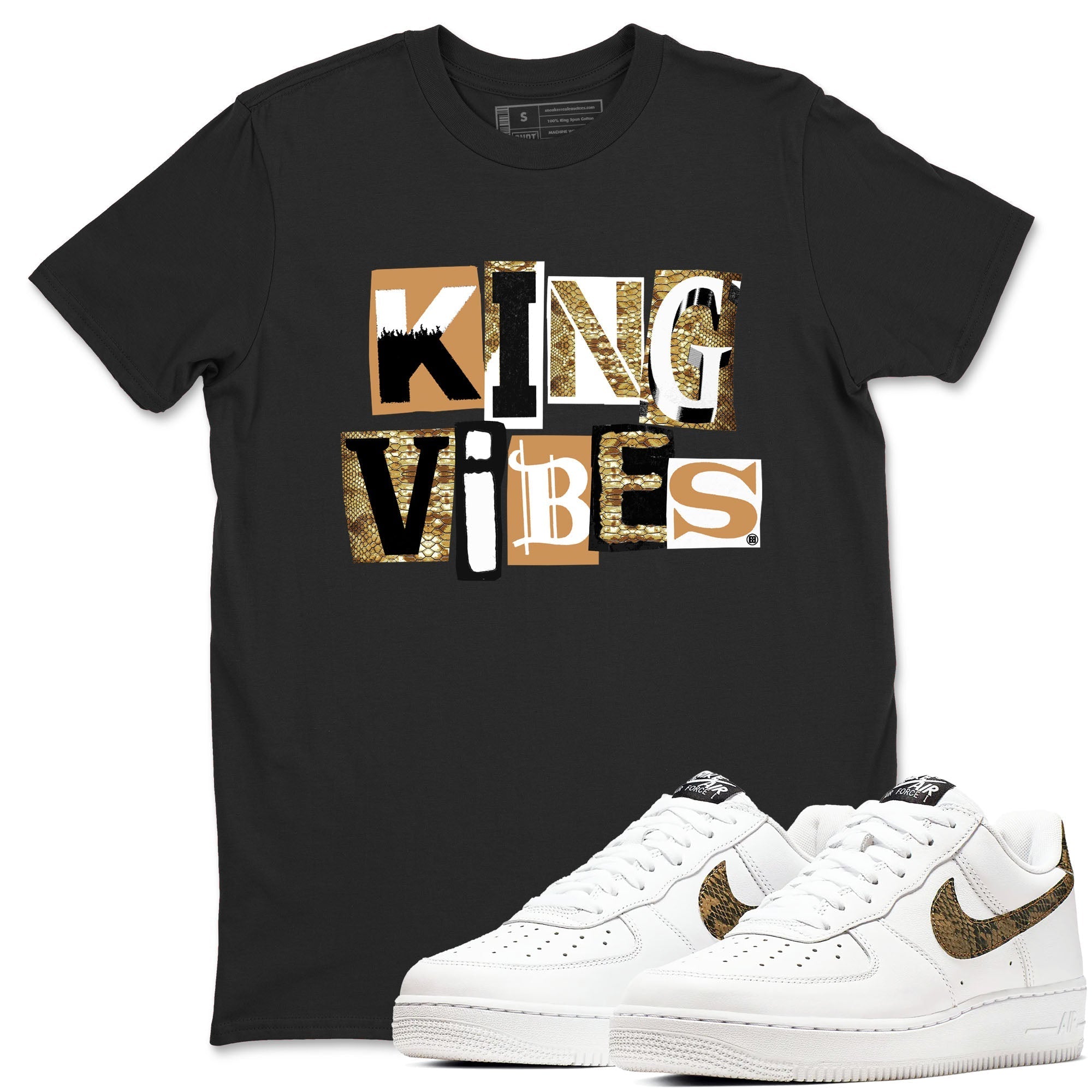 King Vibes snkmatch Tees - Air Force 1 Ivory Snake