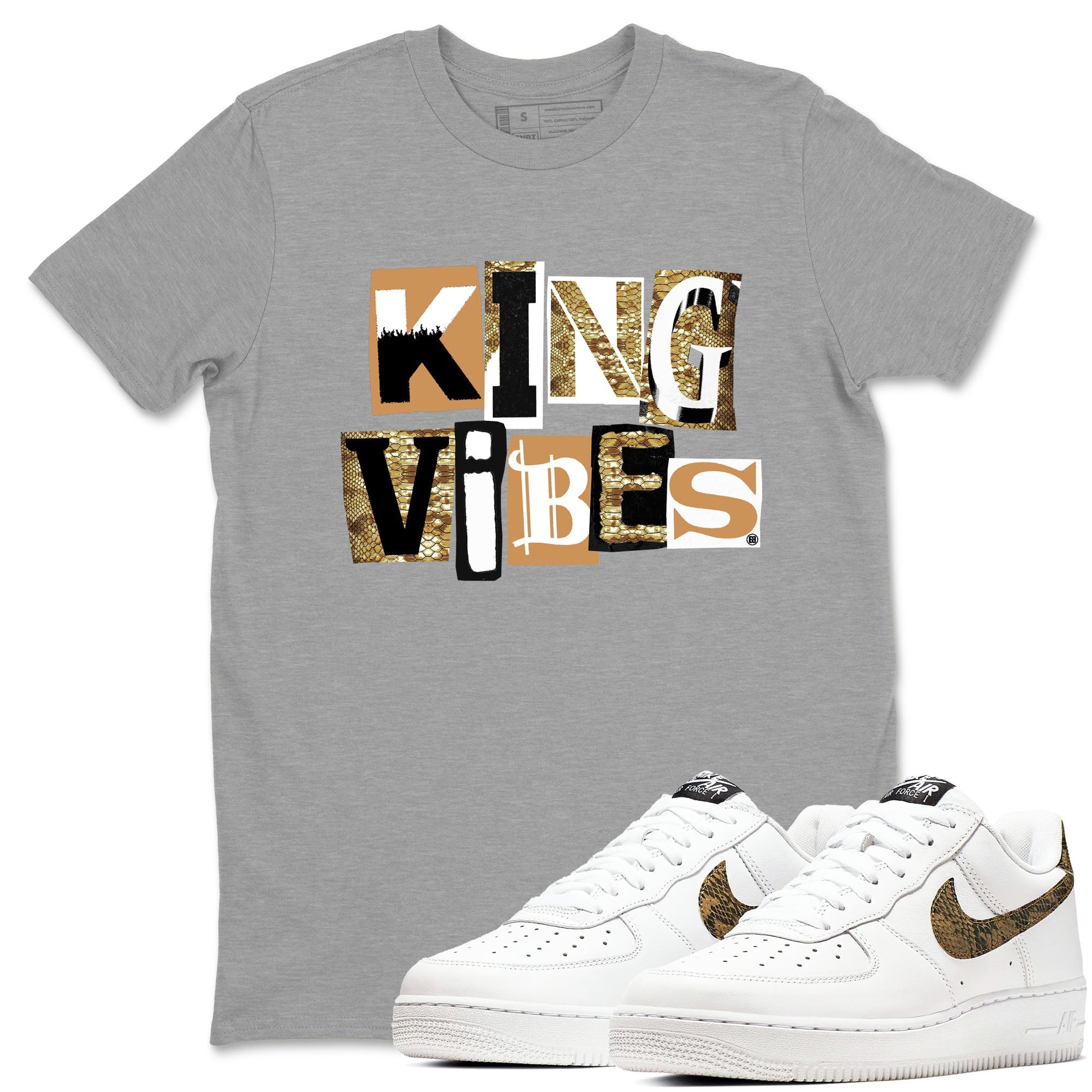 King Vibes snkmatch Tees - Air Force 1 Ivory Snake