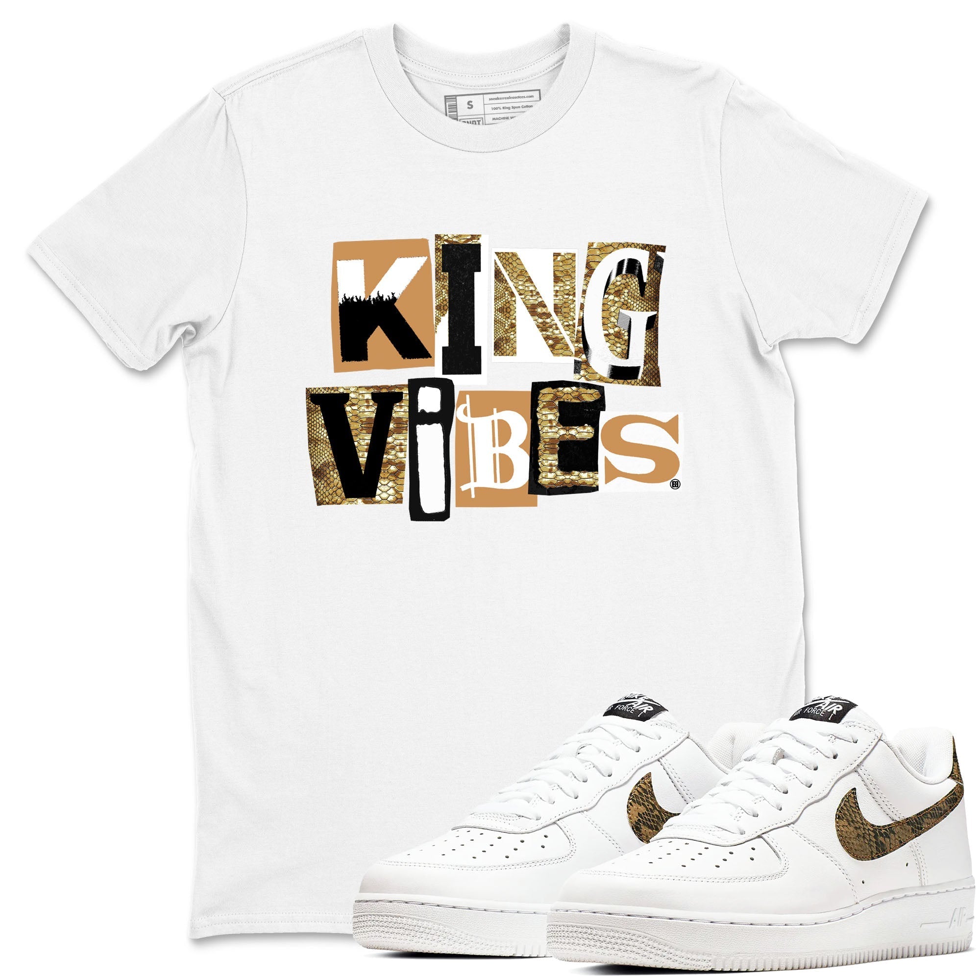 King Vibes snkmatch Tees - Air Force 1 Ivory Snake