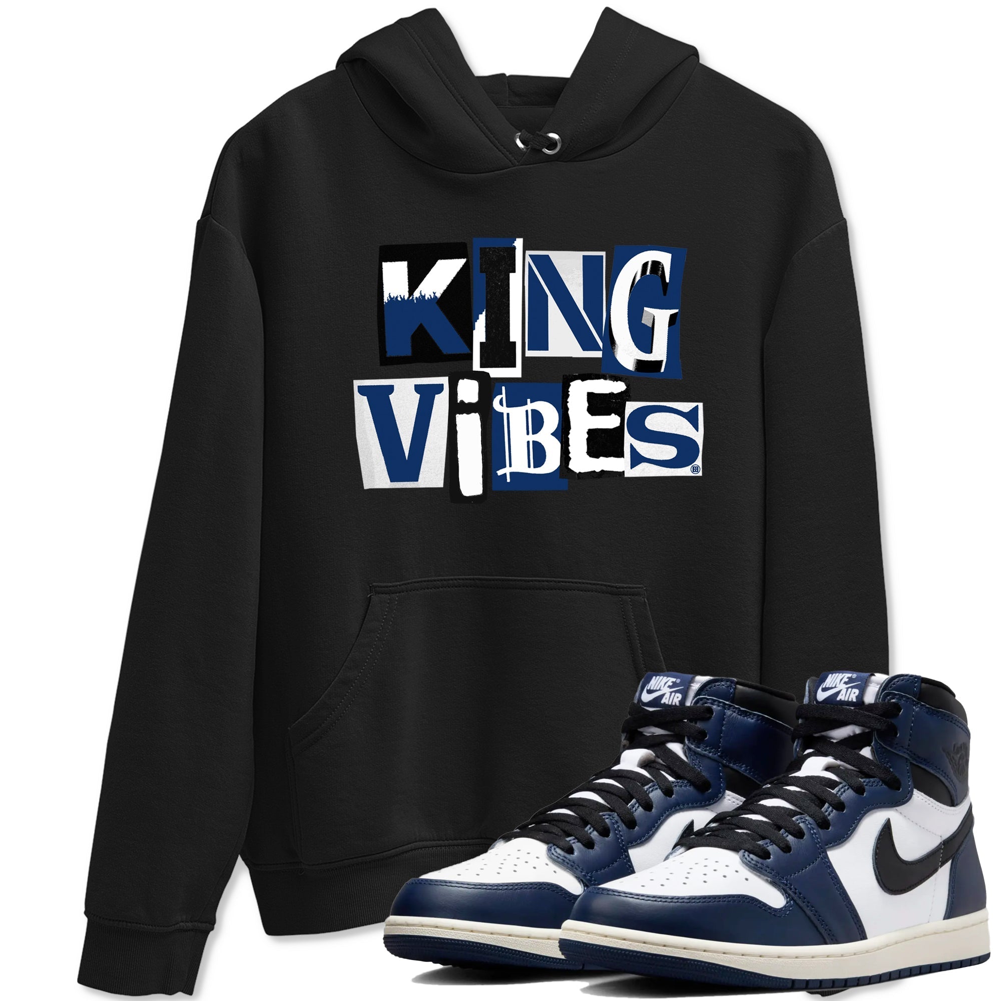 King Vibes snkmatch Tees - Air Jordan 1 Midnight Navy