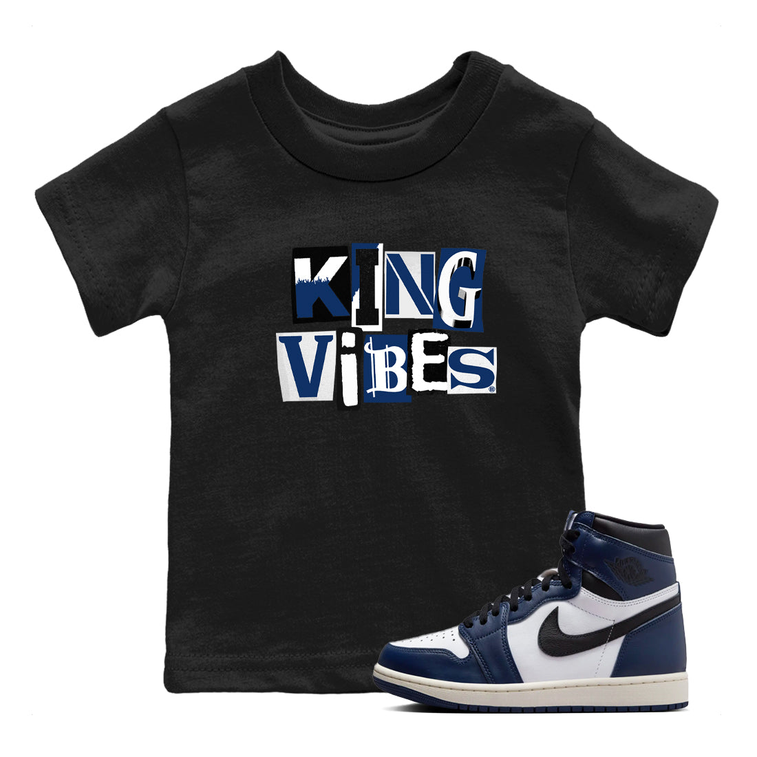 King Vibes snkmatch Tees Kids - Air Jordan 1 Midnight Navy