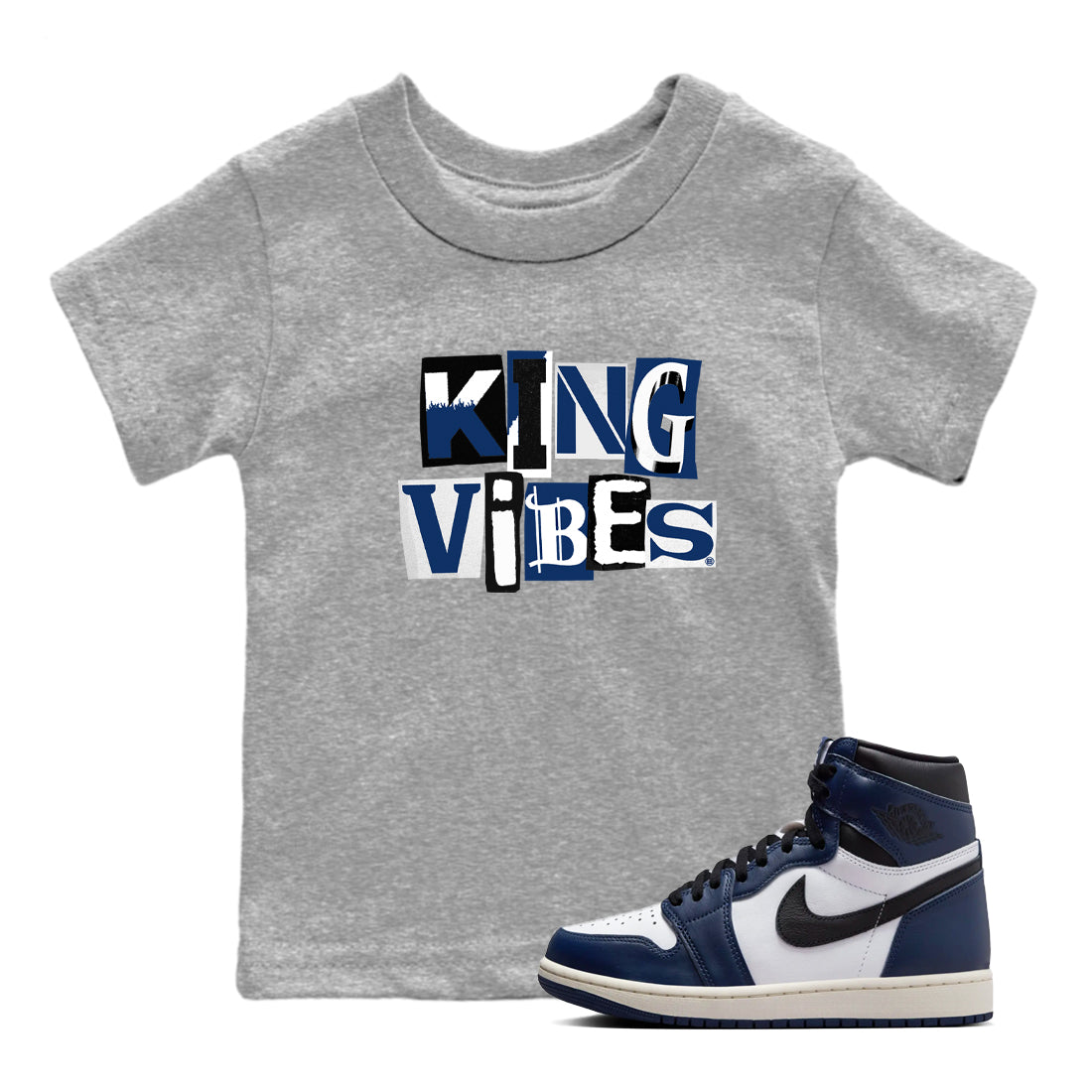 King Vibes snkmatch Tees Kids - Air Jordan 1 Midnight Navy