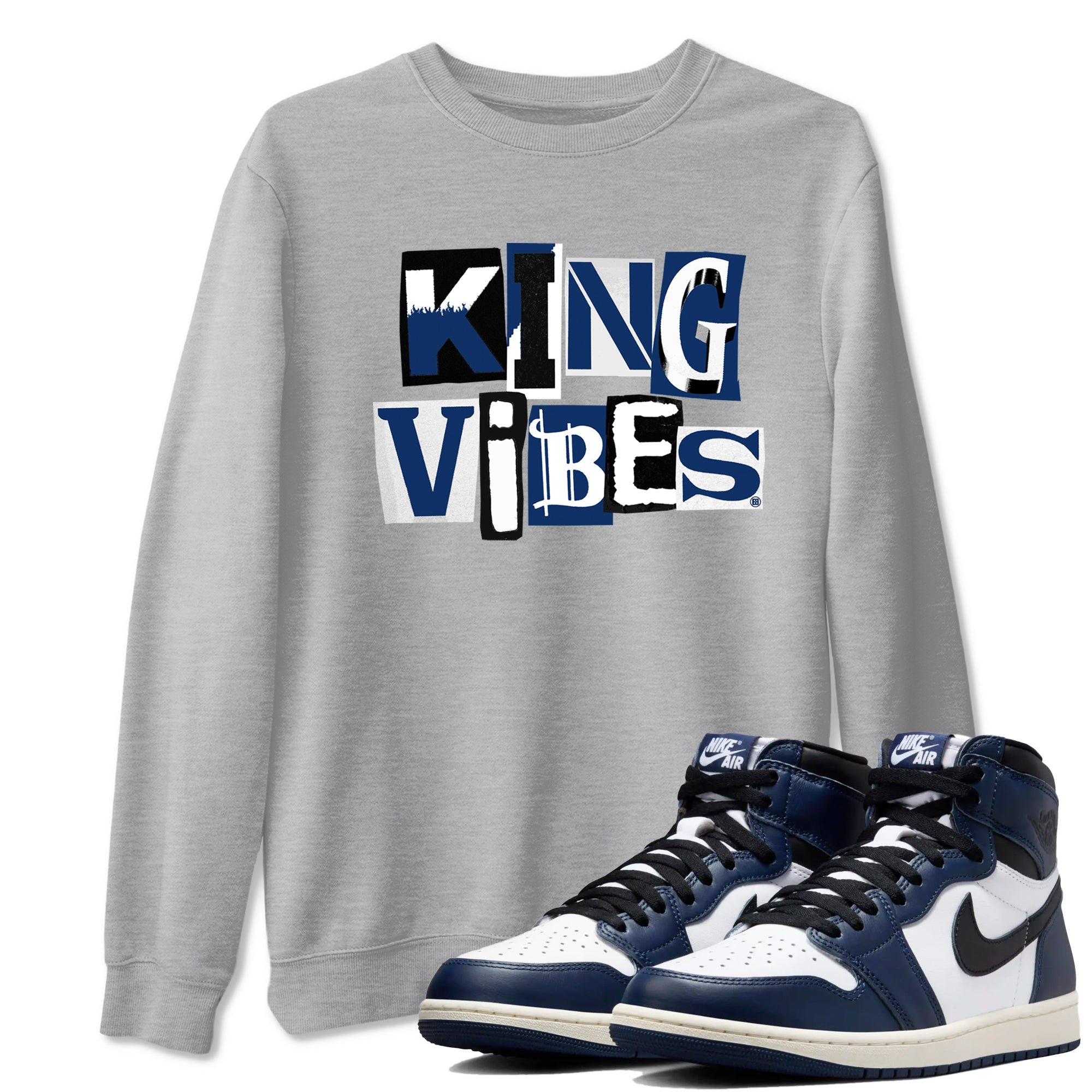King Vibes snkmatch Tees - Air Jordan 1 Midnight Navy