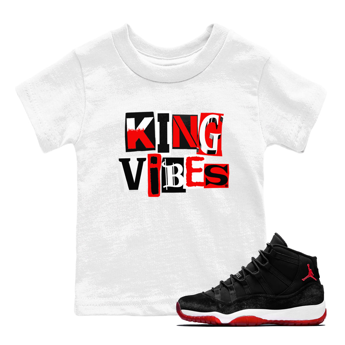 King Vibes snkmatch Tees Kids - Air Jordan 11 Bred Velvet