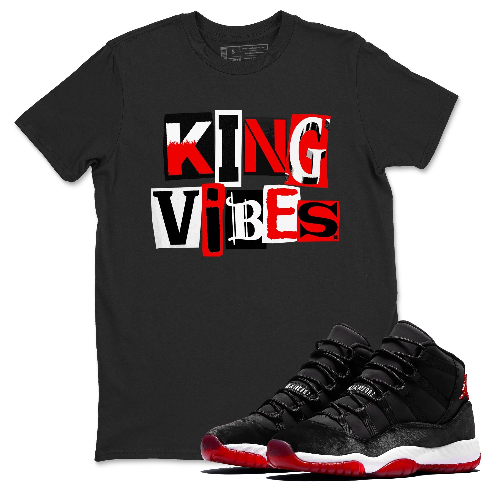 King Vibes snkmatch Tees - Air Jordan 11 Bred Velvet