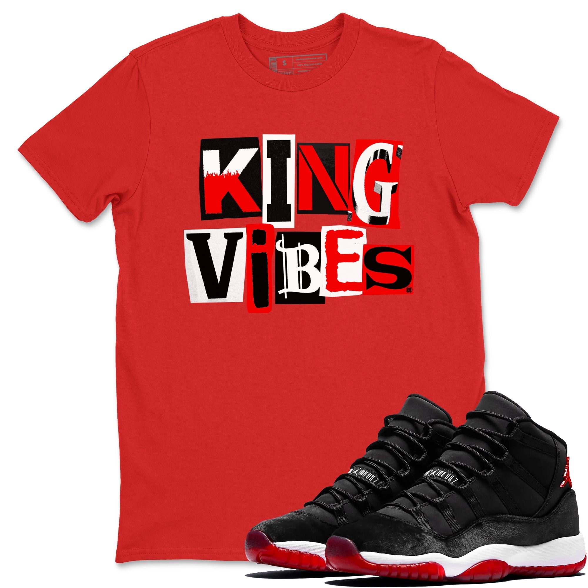 King Vibes snkmatch Tees - Air Jordan 11 Bred Velvet