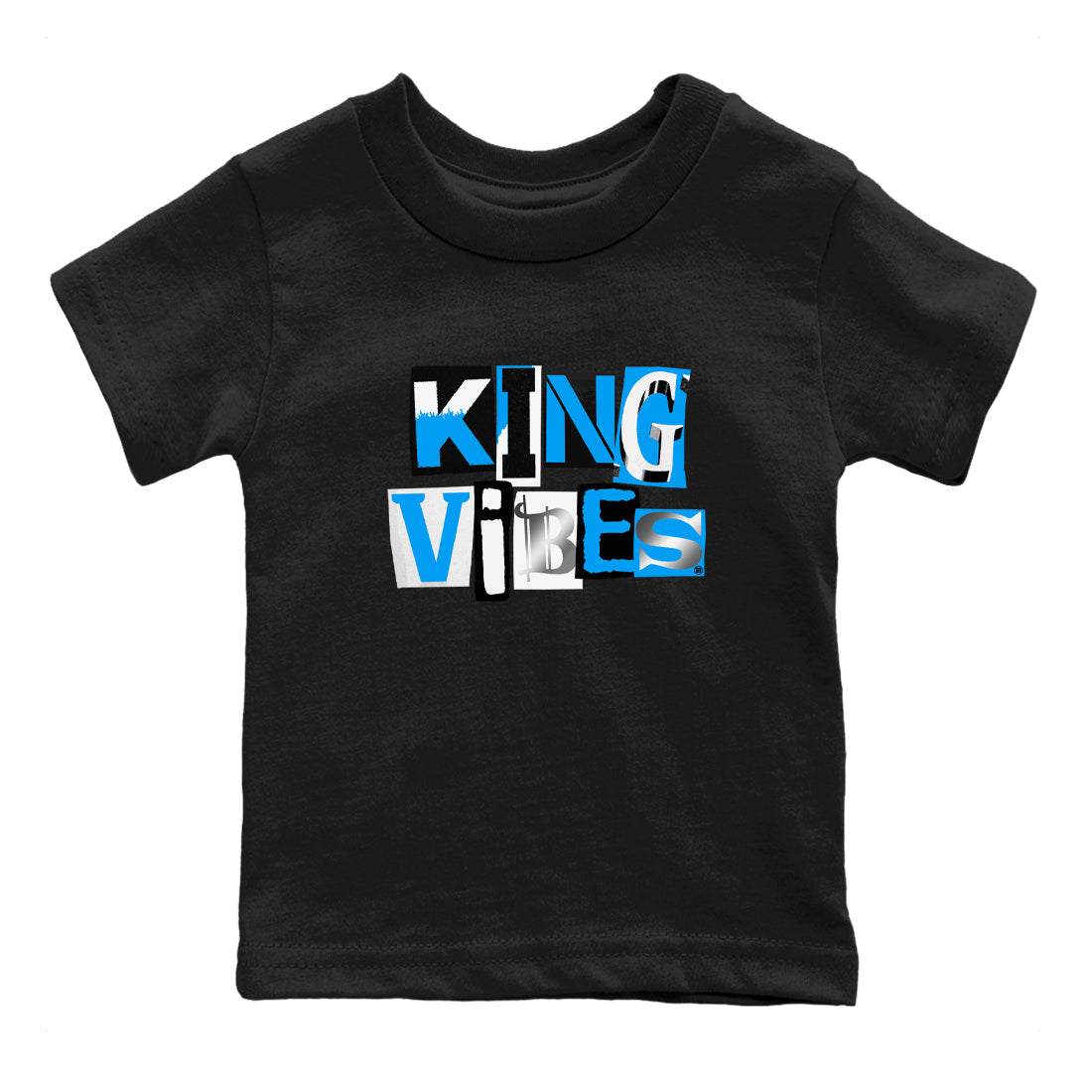 King Vibes snkmatch Tees Kids - Air Jordan 12 White and University Blue