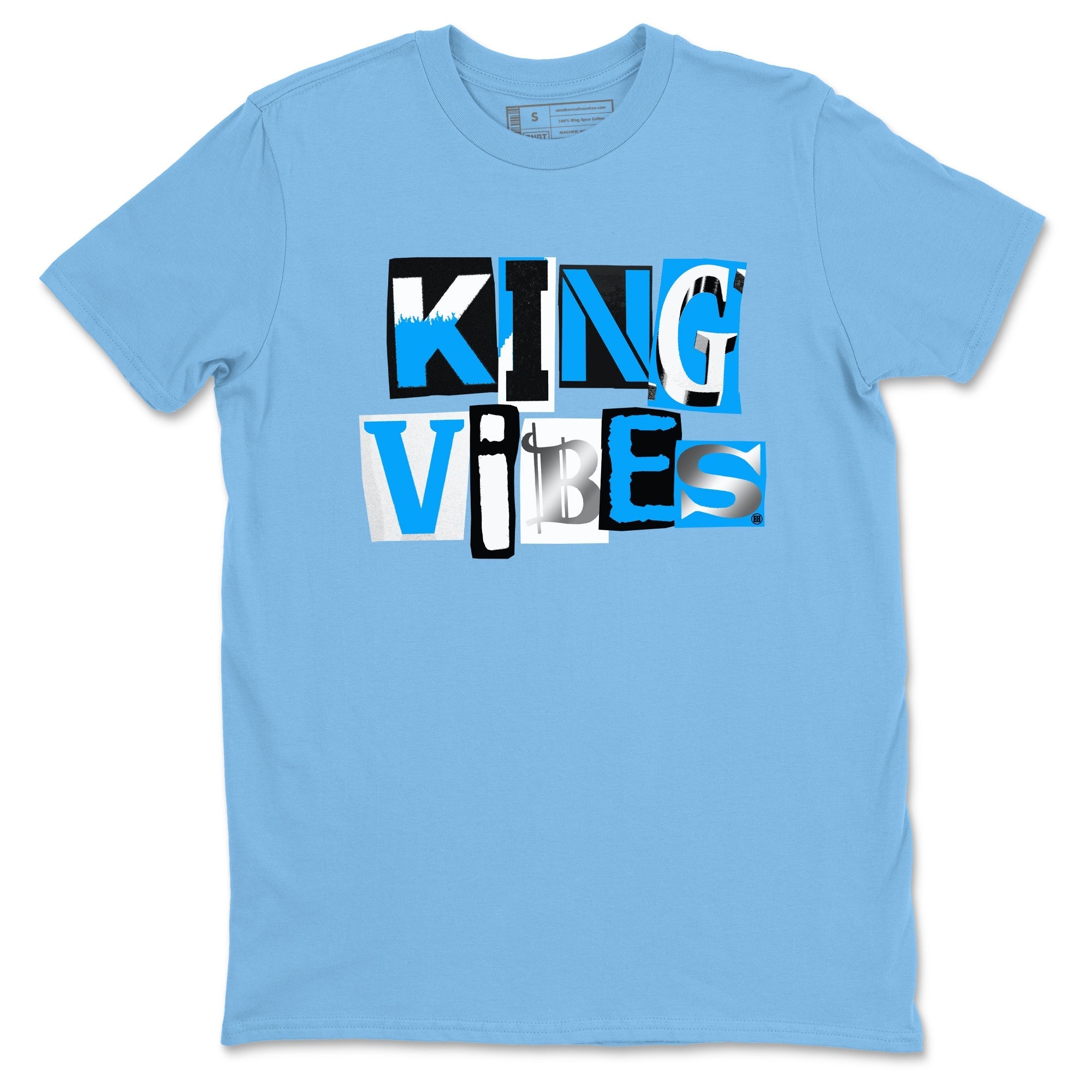 King Vibes snkmatch Tees - Air Jordan 12 White and University Blue