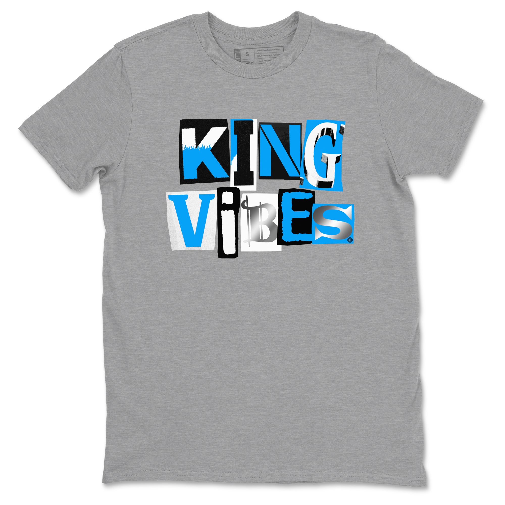 King Vibes snkmatch Tees - Air Jordan 12 White and University Blue