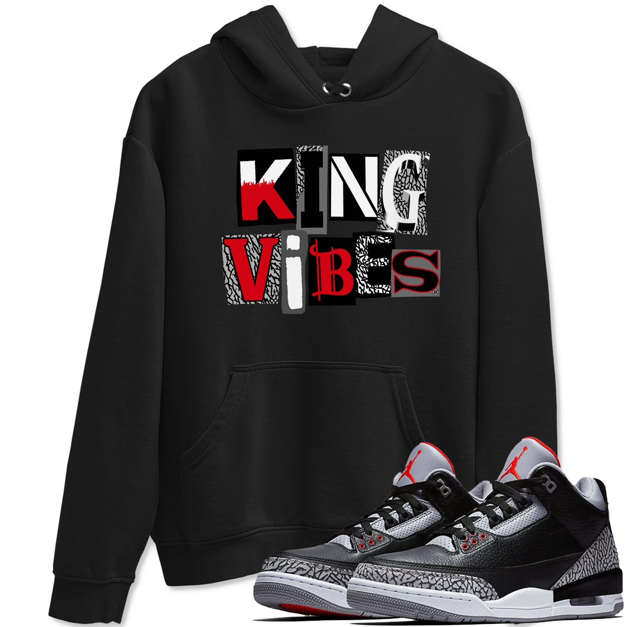 King Vibes snkmatch Tees - Air Jordan 3 Black Cement
