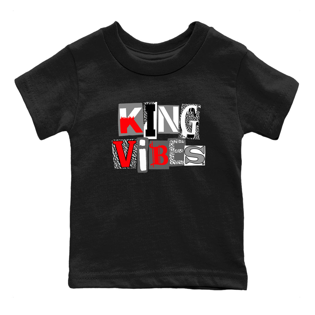 King Vibes snkmatch Tees Kids - Air Jordan 3 Cement Grey