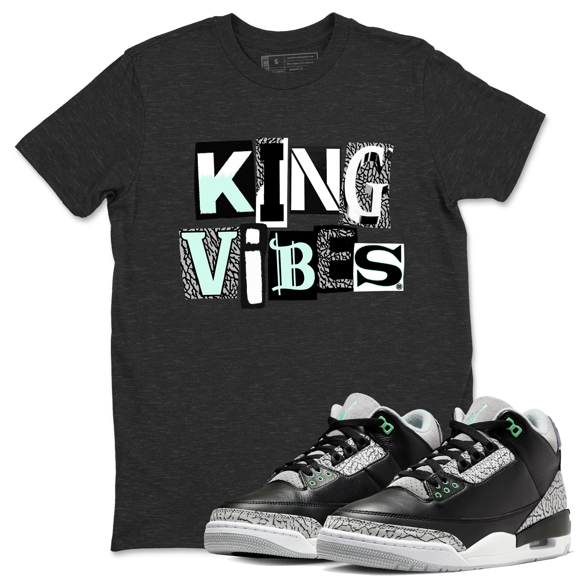 King Vibes snkmatch Tees - Air Jordan 3 Green Glow